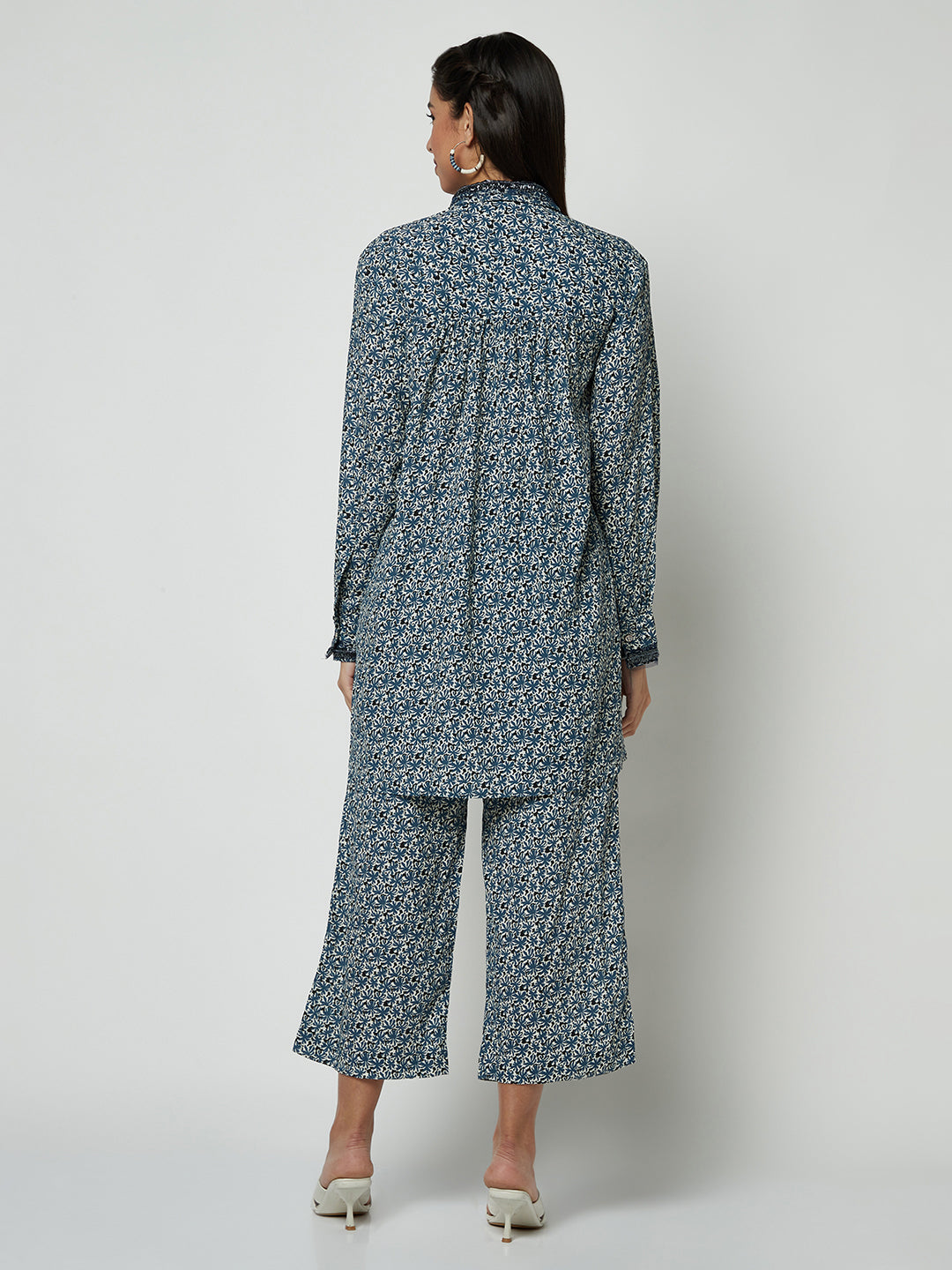 Cotton Crepe Shirt Kurta and Pant Set