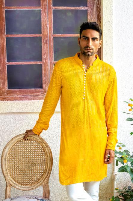 Mustard Embroidered Kurta Set - Spring Break