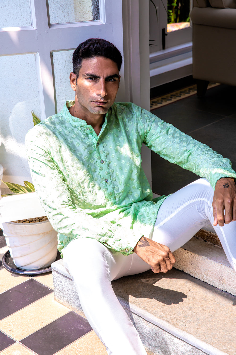 Mint Green Embroidered Kurta Set - Spring Break