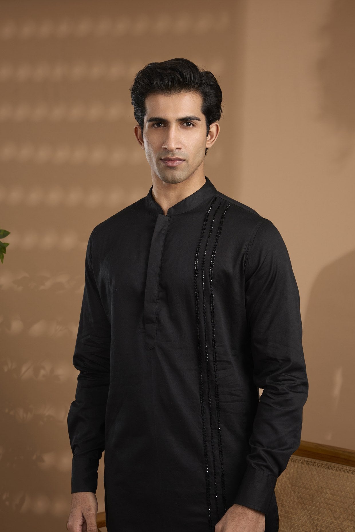 Black Metallic Embroiderd Kurta Set - Spring Break