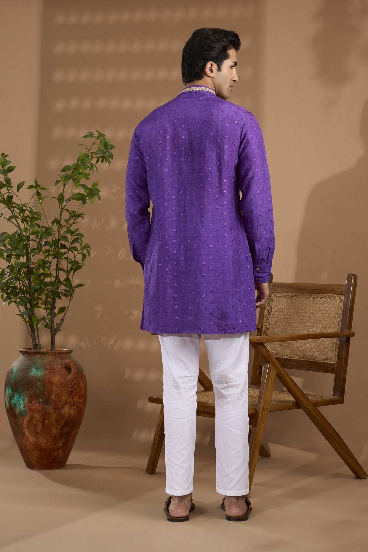 Purple Embroidered Kurta Set - Spring Break