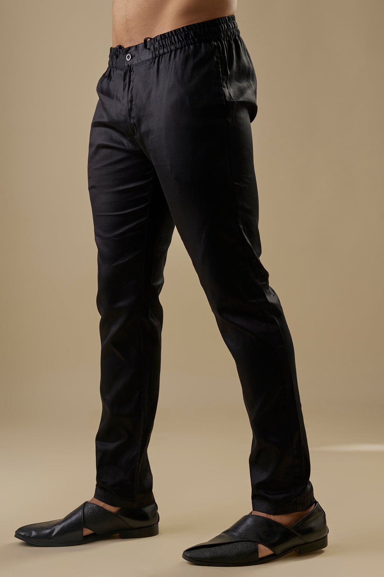 Black Open Jacket Indo Western Set