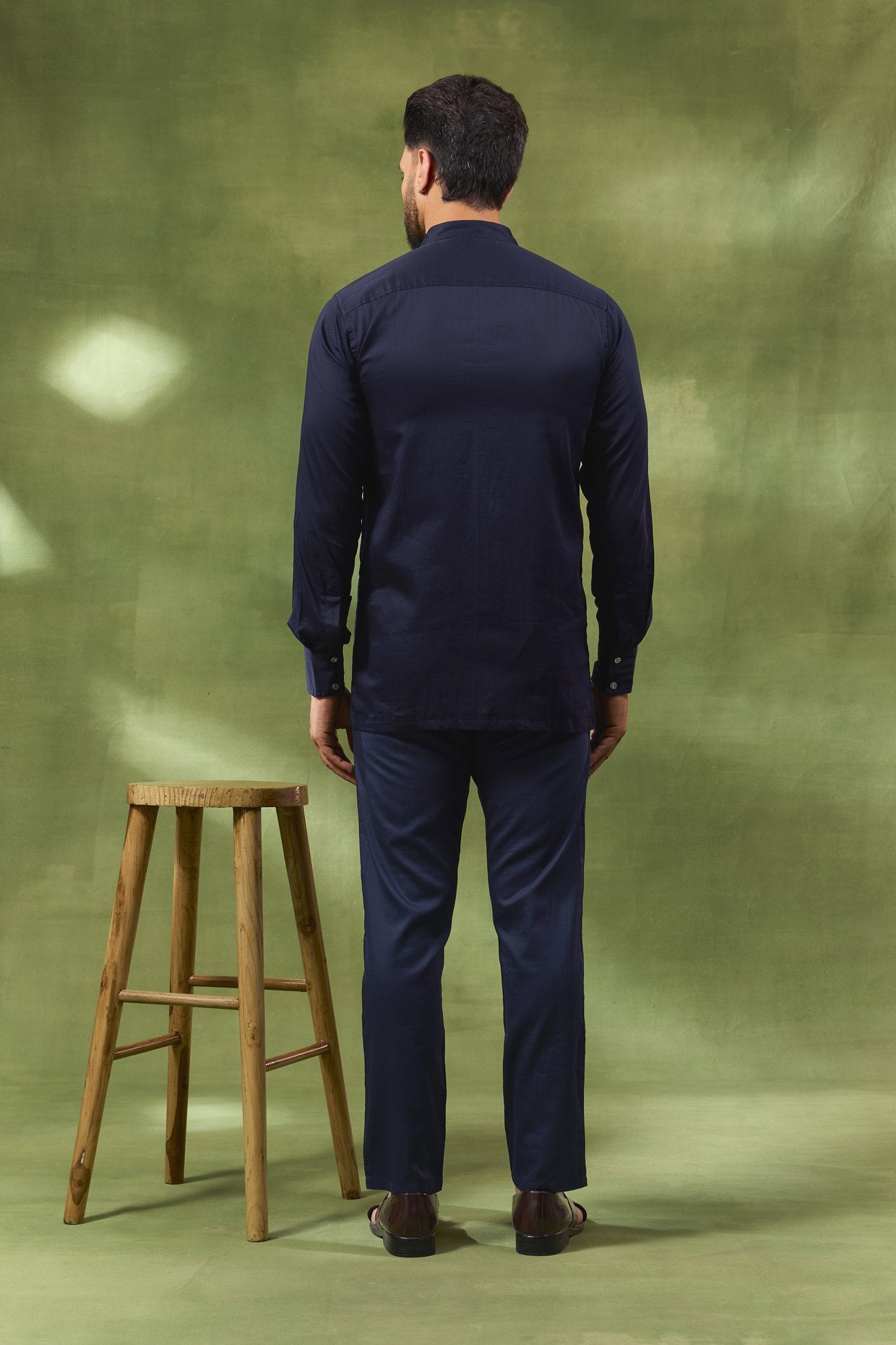 Navy Embellished Indo Western Set