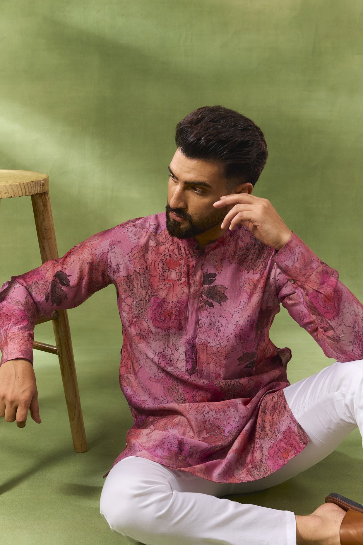 Pink Digital Print Kurta Set