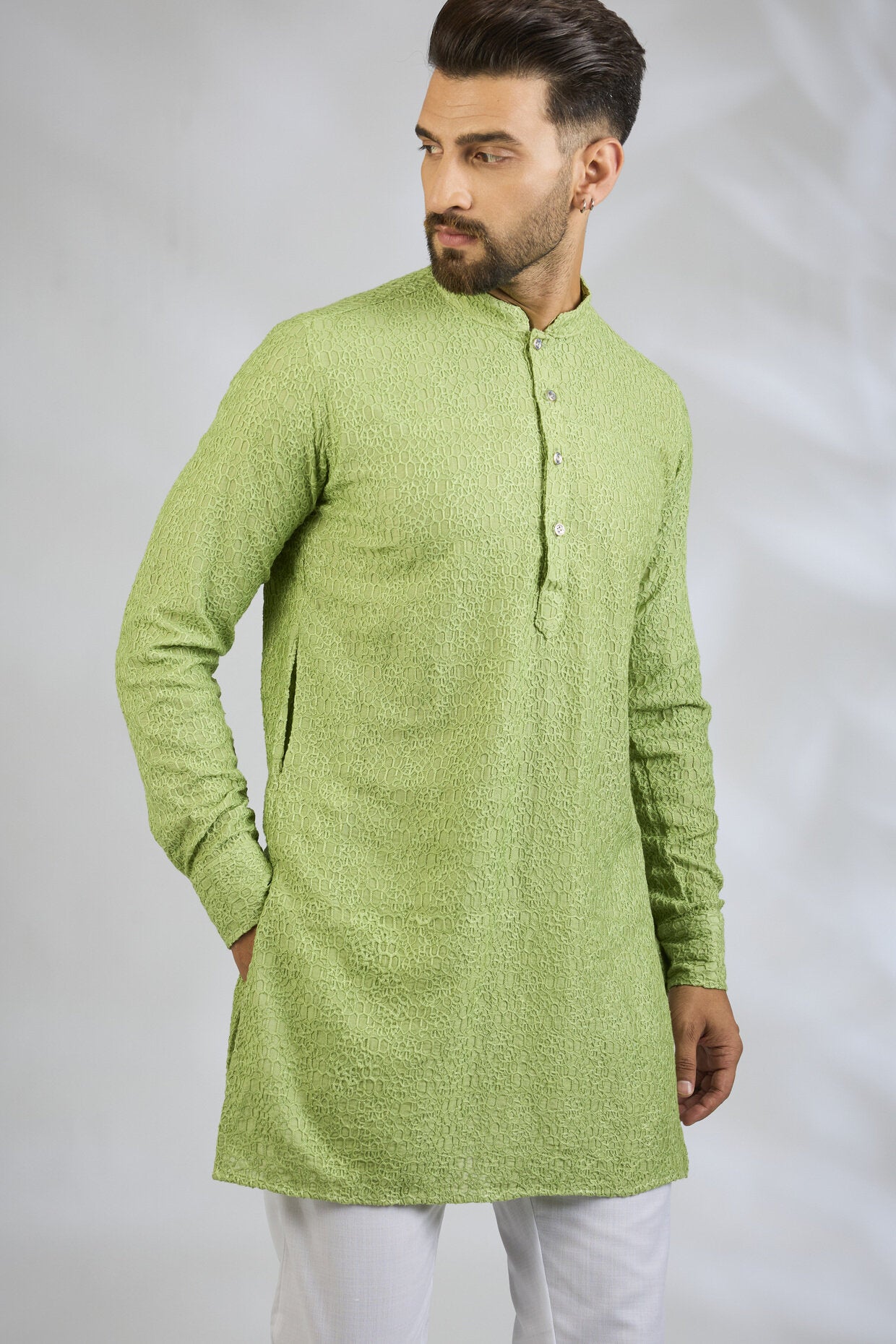 Mint Green Embroidered Kurta Set