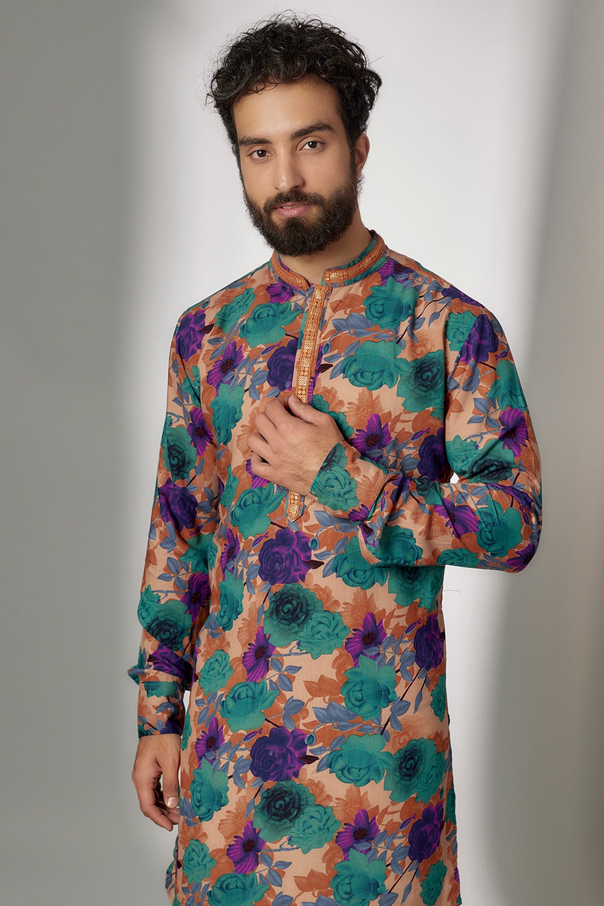 Embroidered Digital Print Kurta Set - Spring Break