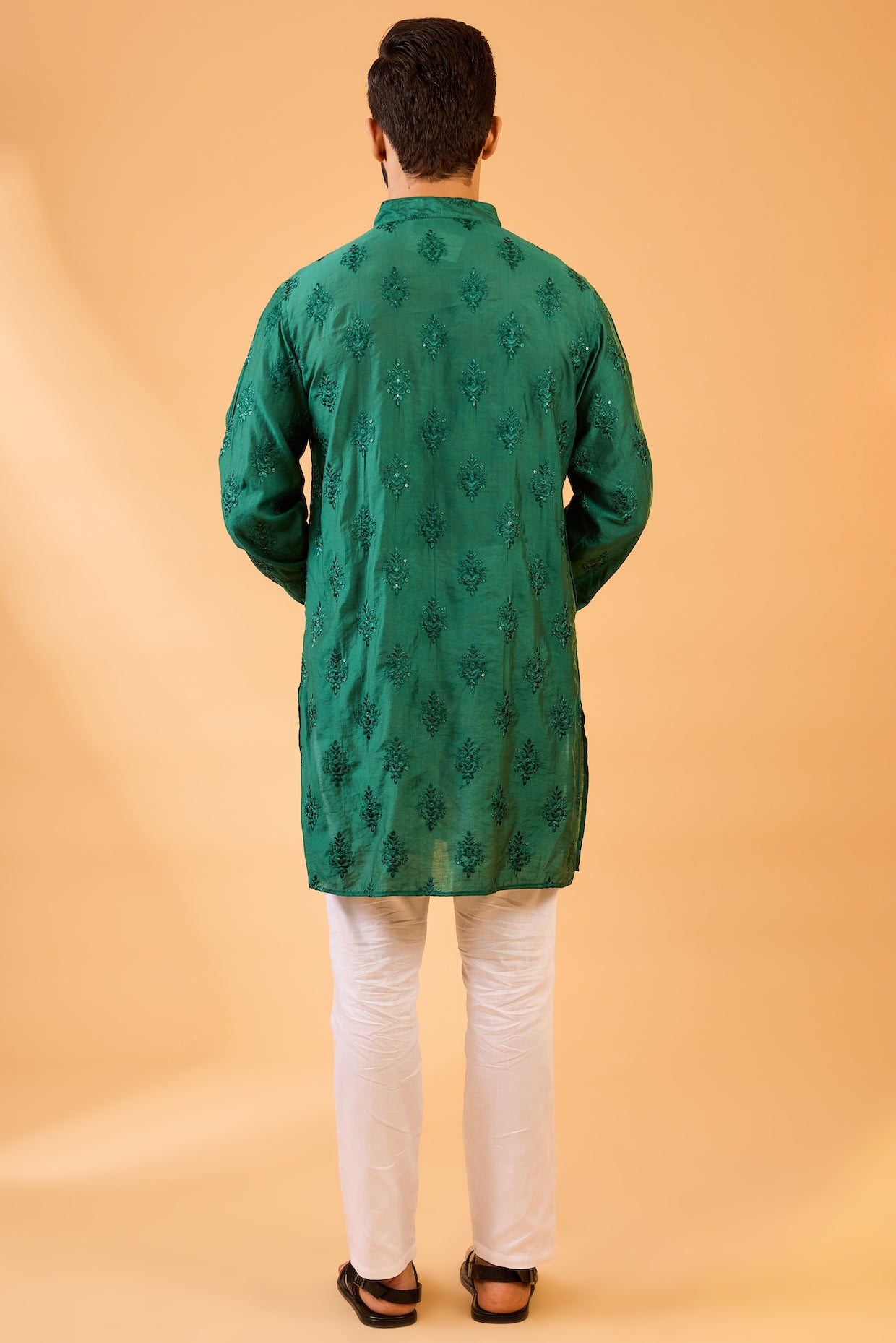 Emerald Green Floral Embroidered Kurta Set