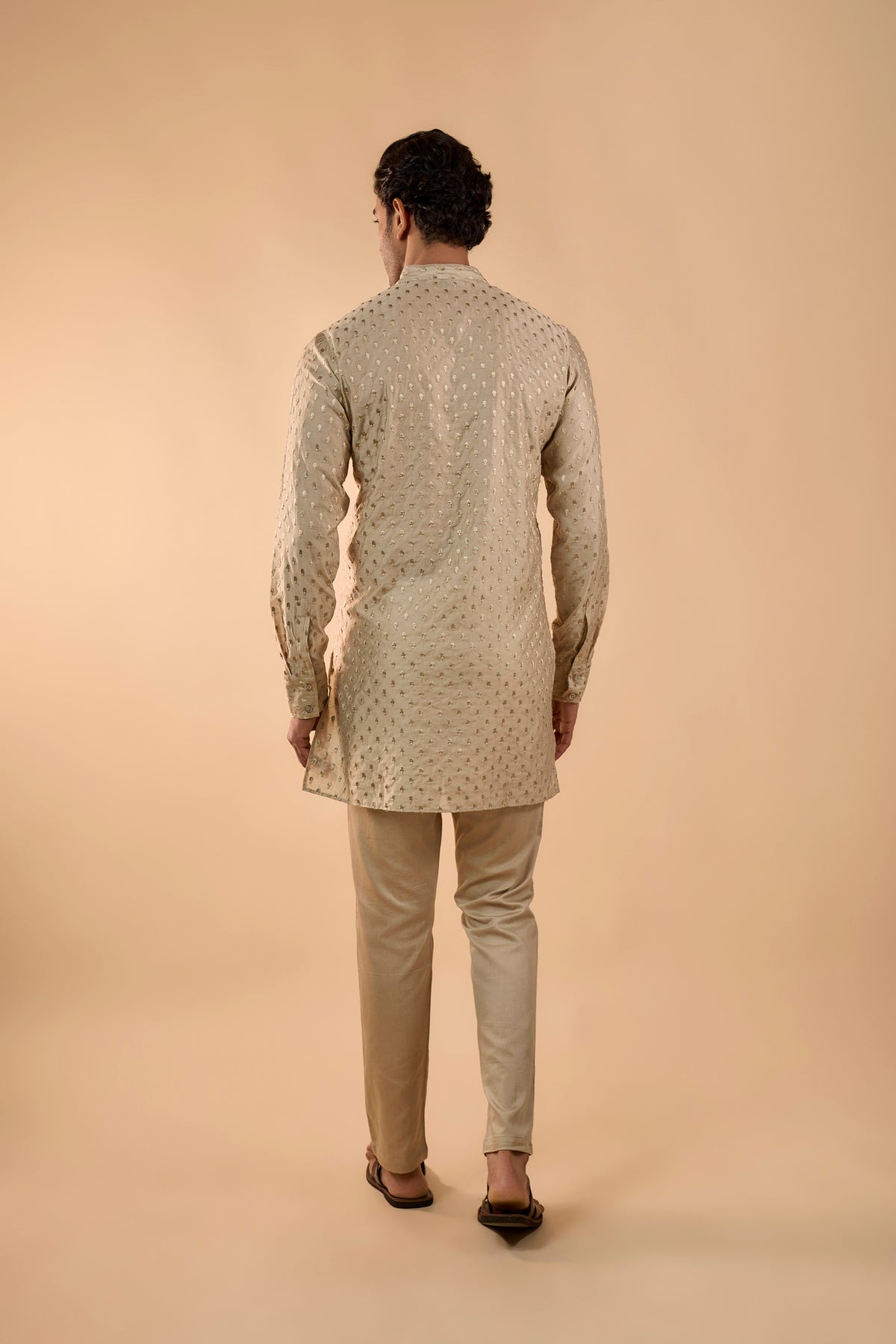 Beige Embroidered Kurta Set