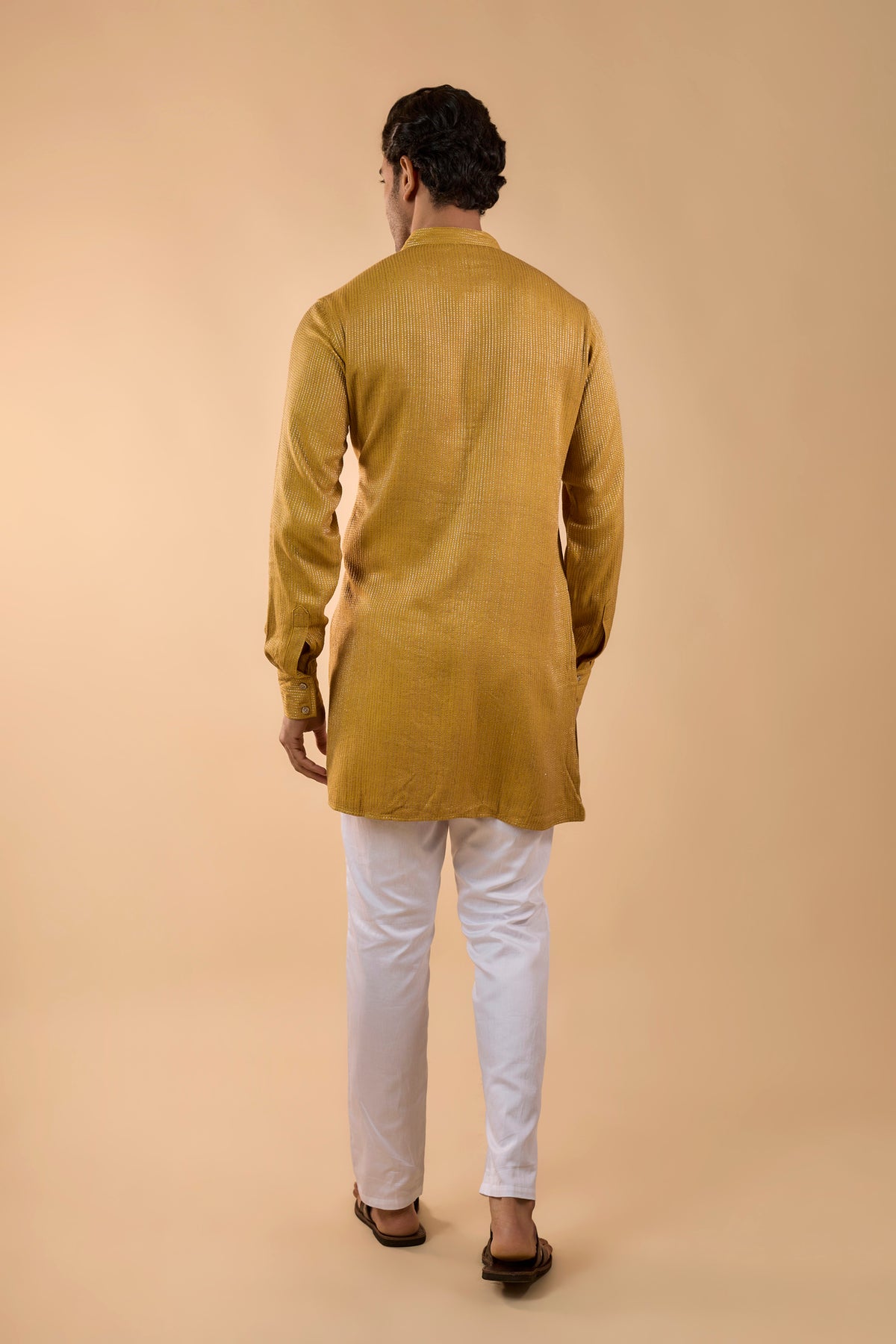 Mustard Yellow Embroidered Kurta Set