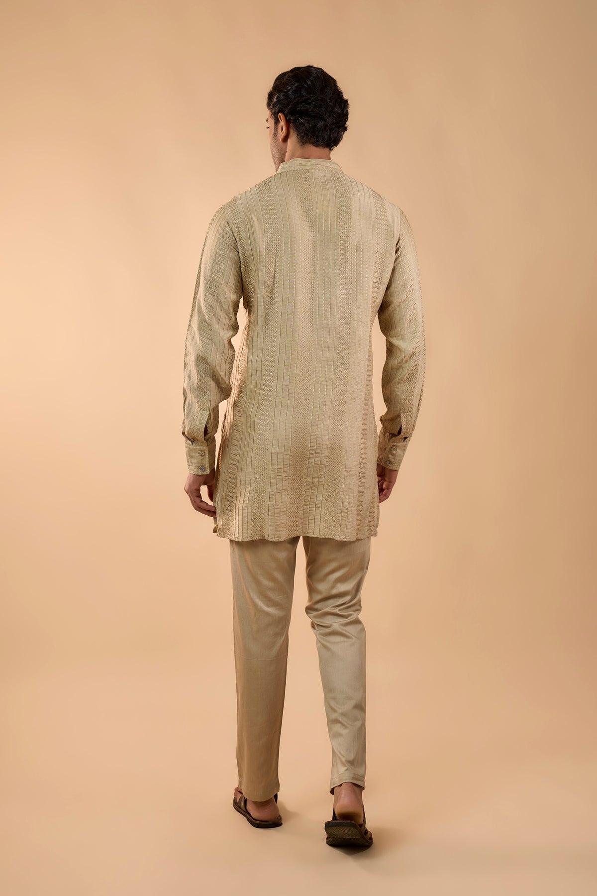 Beige Embroidered Kurta Set
