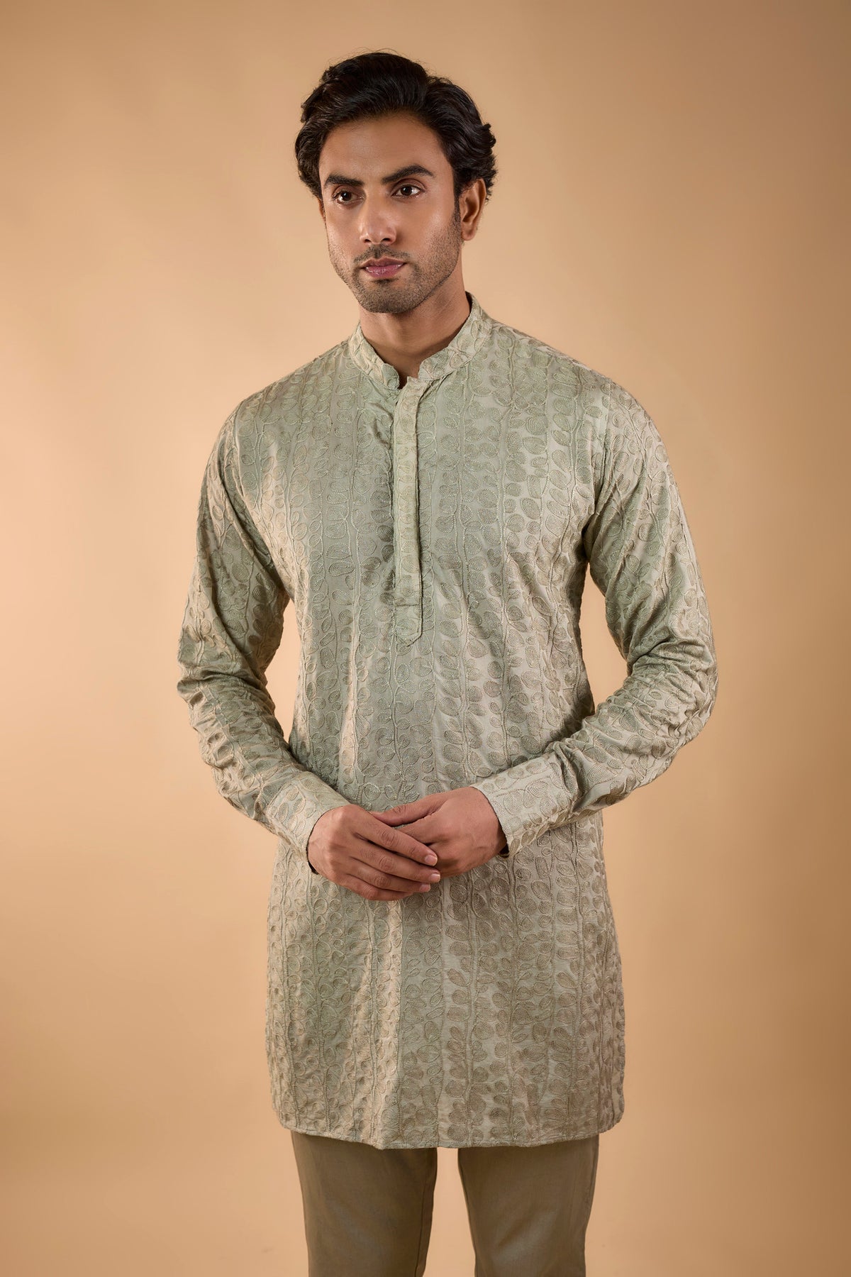 Sage Green Embroidered Kurta Set