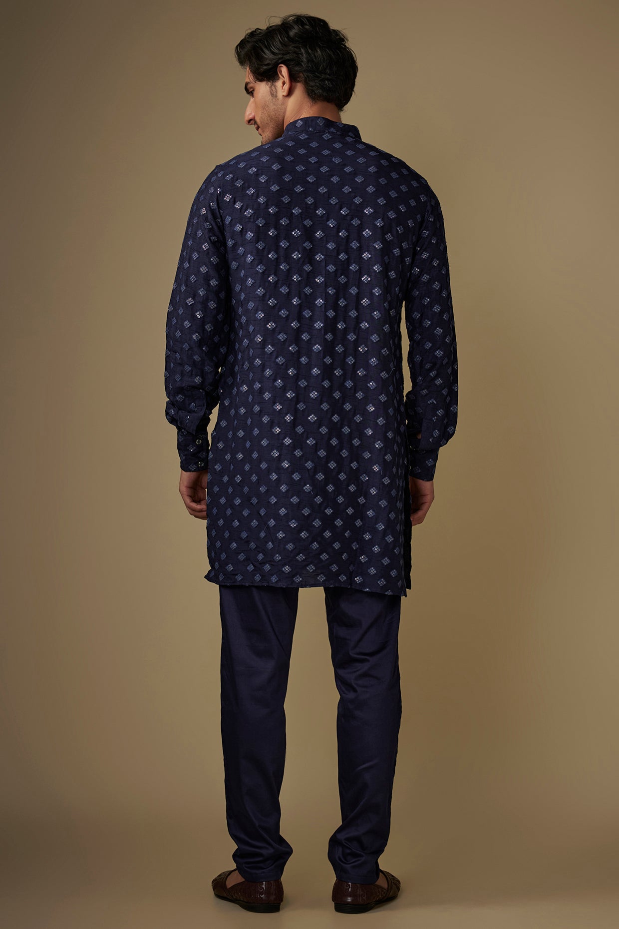 Navy Blue Embroiderd Kurta Set