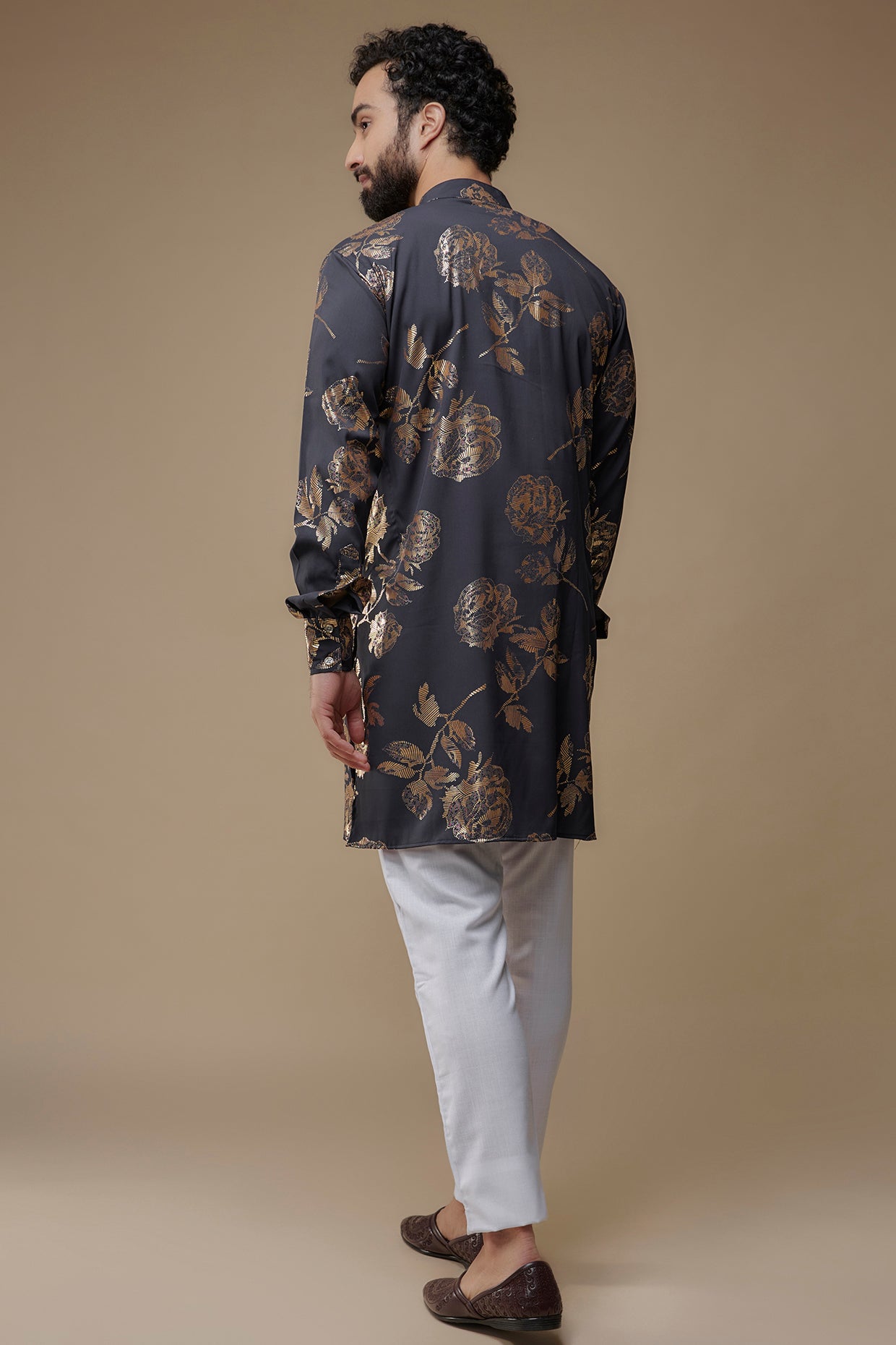 Gold Foil Print Kurta set