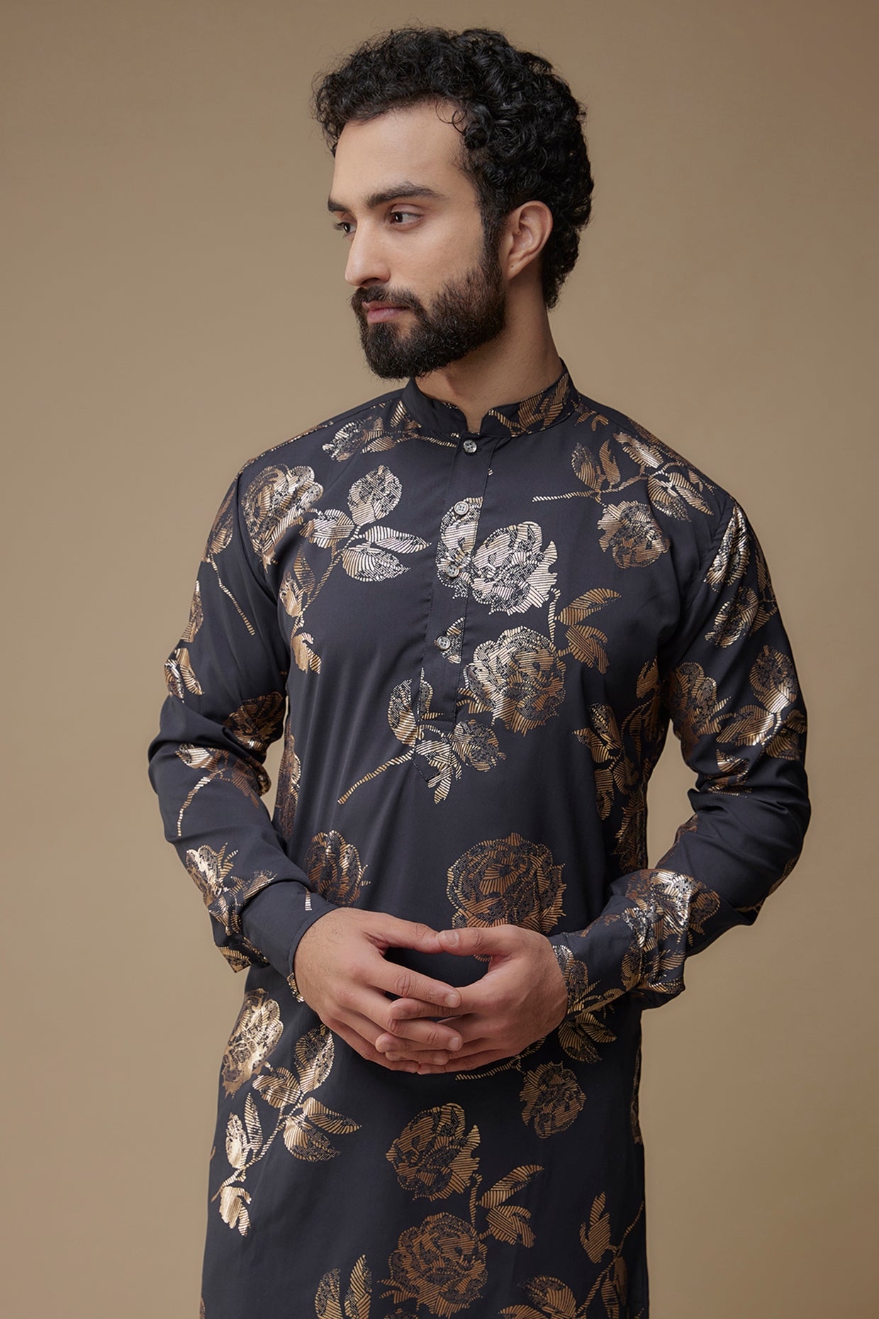 Gold Foil Print Kurta set
