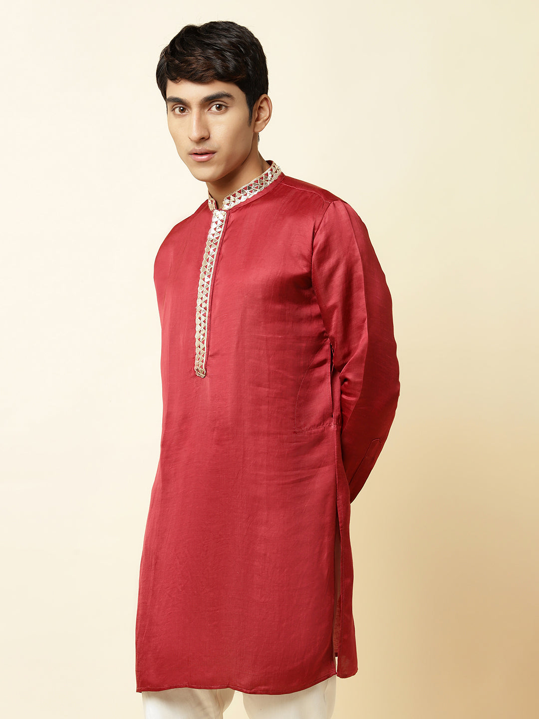 Maroon Embroidered Kurta - Spring Break