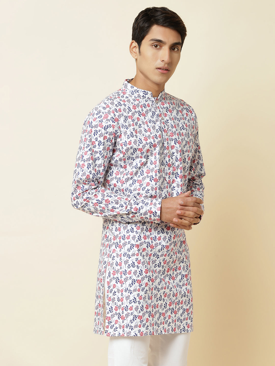 White Floral Print Kurta - Spring Break