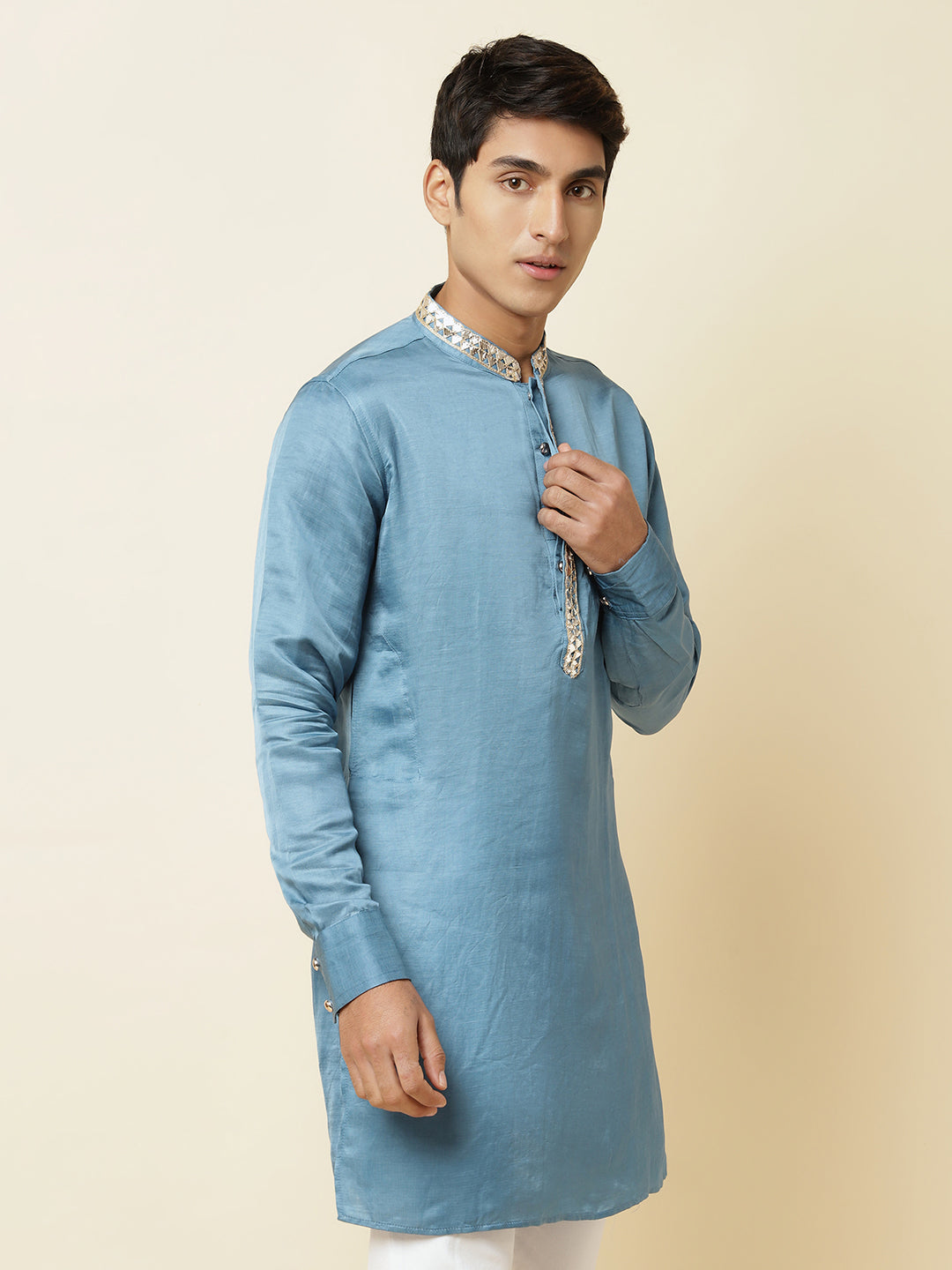 Blue Embroidered Kurta - Spring Break