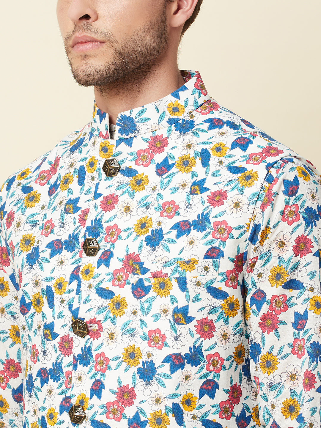 Floral Print Jacket with Kurta Set - Spring Break
