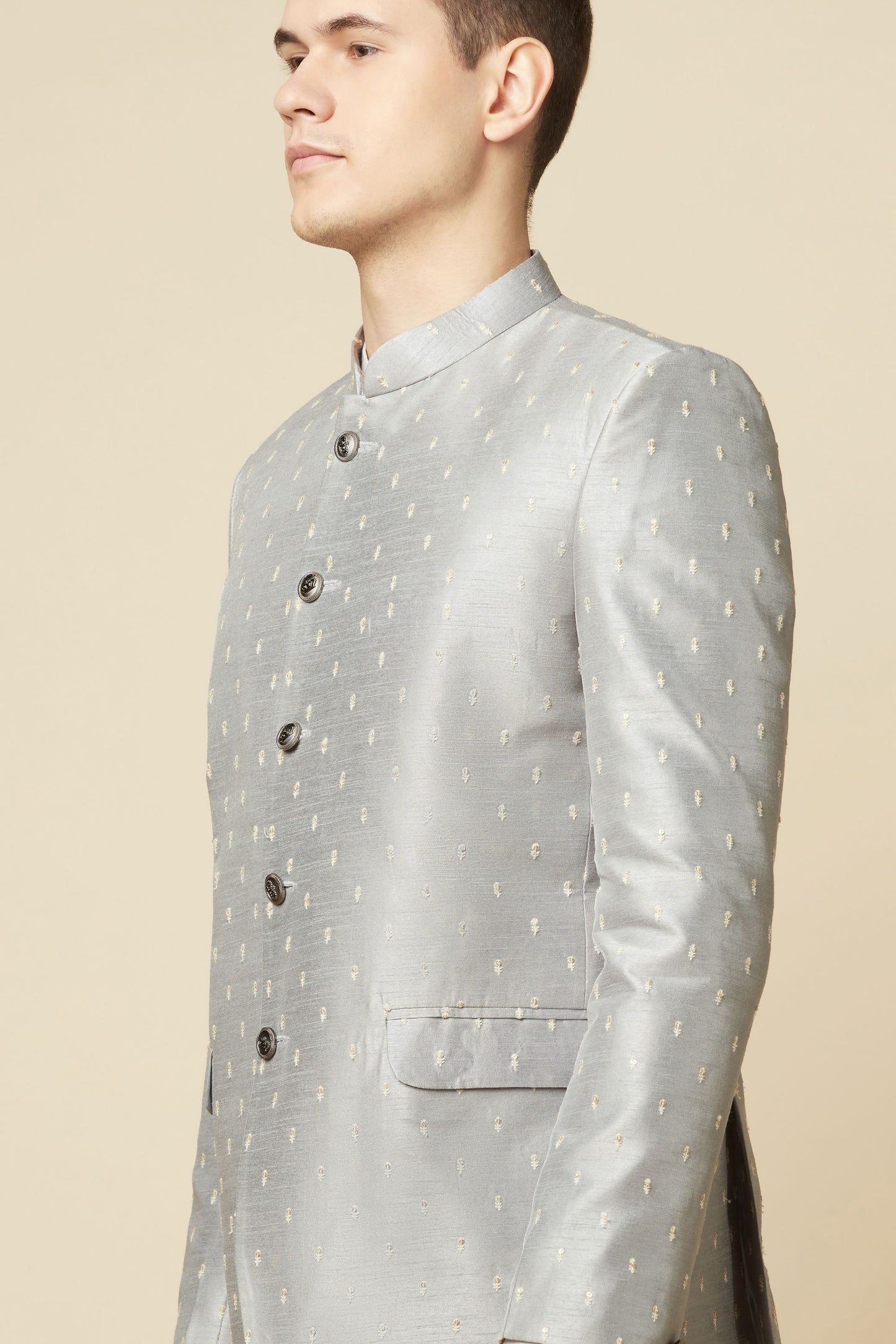 Grey Embroidered Jodhpuri Jacket - Spring Break