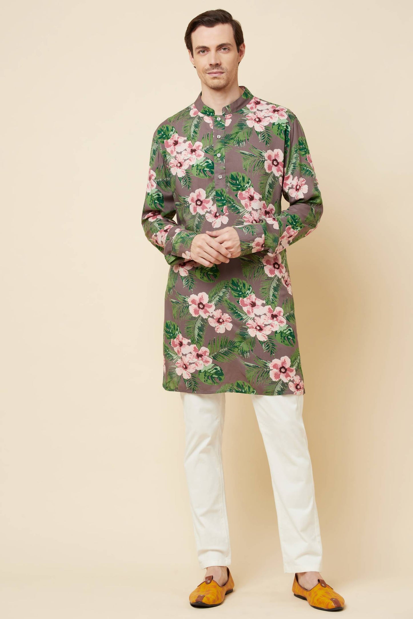 Large Floral Print Kurta Set - Spring Break