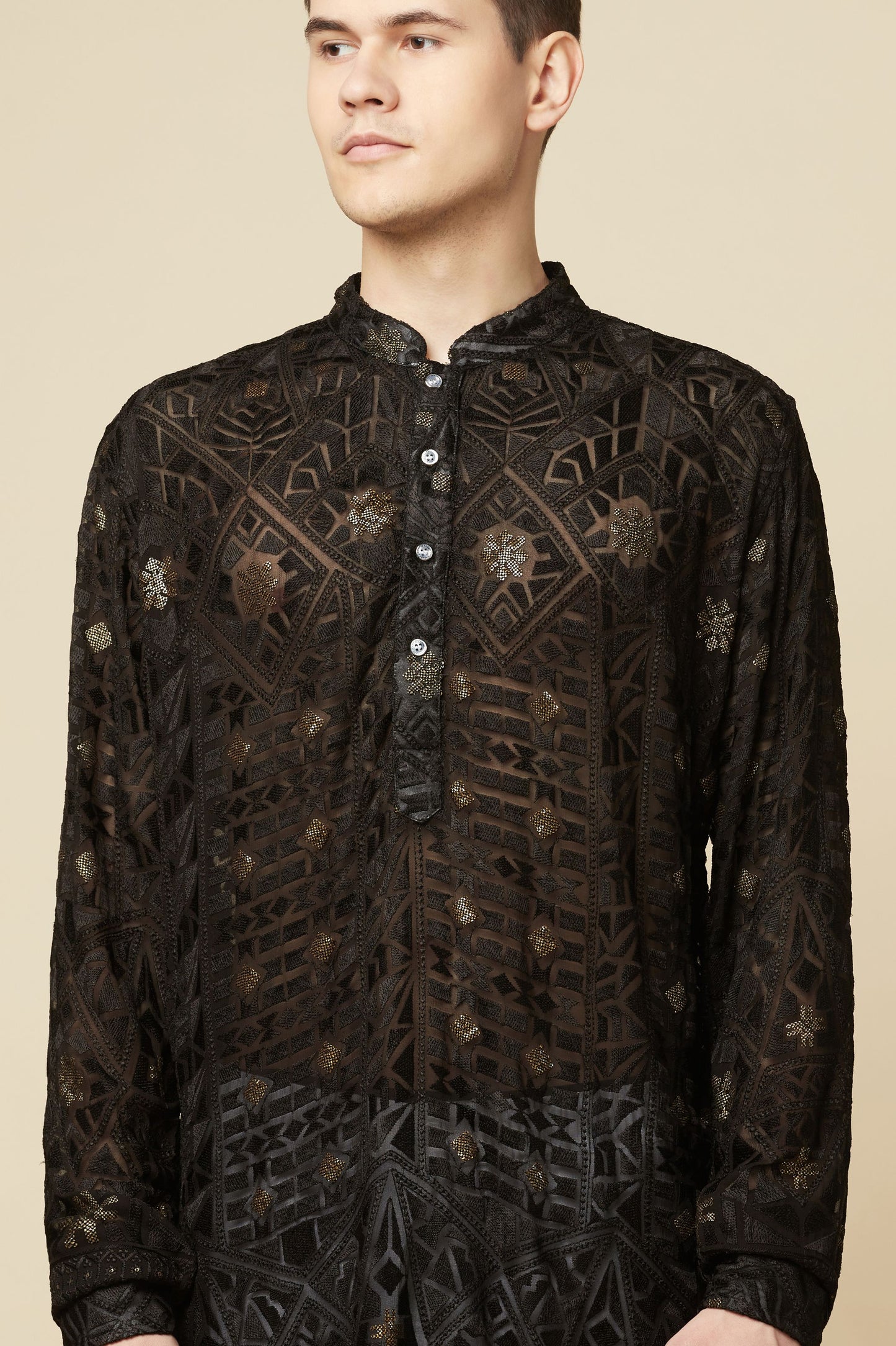 Black Lucknowi Embroidered Kurta Set - Spring Break