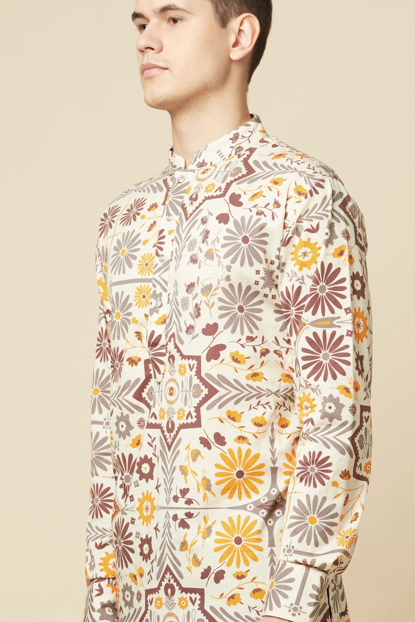 Beige Printed Kurta Set - Spring Break