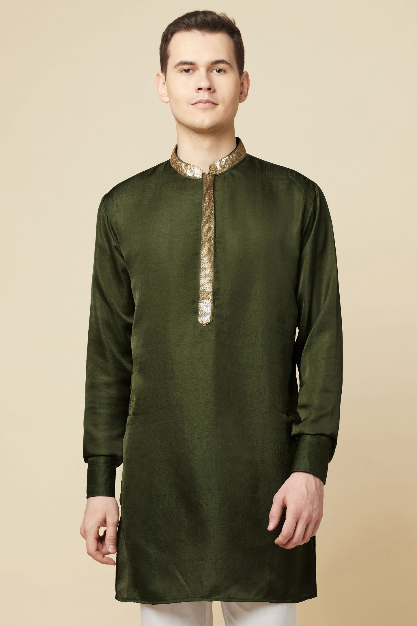 Dark Green Embroidered Kurta - Spring Break