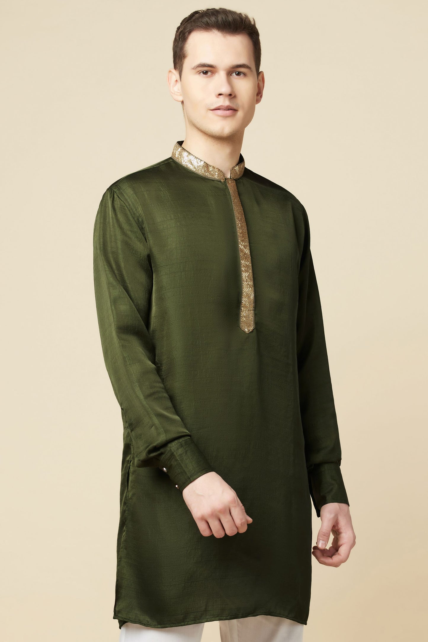 Dark Green Embroidered Kurta - Spring Break