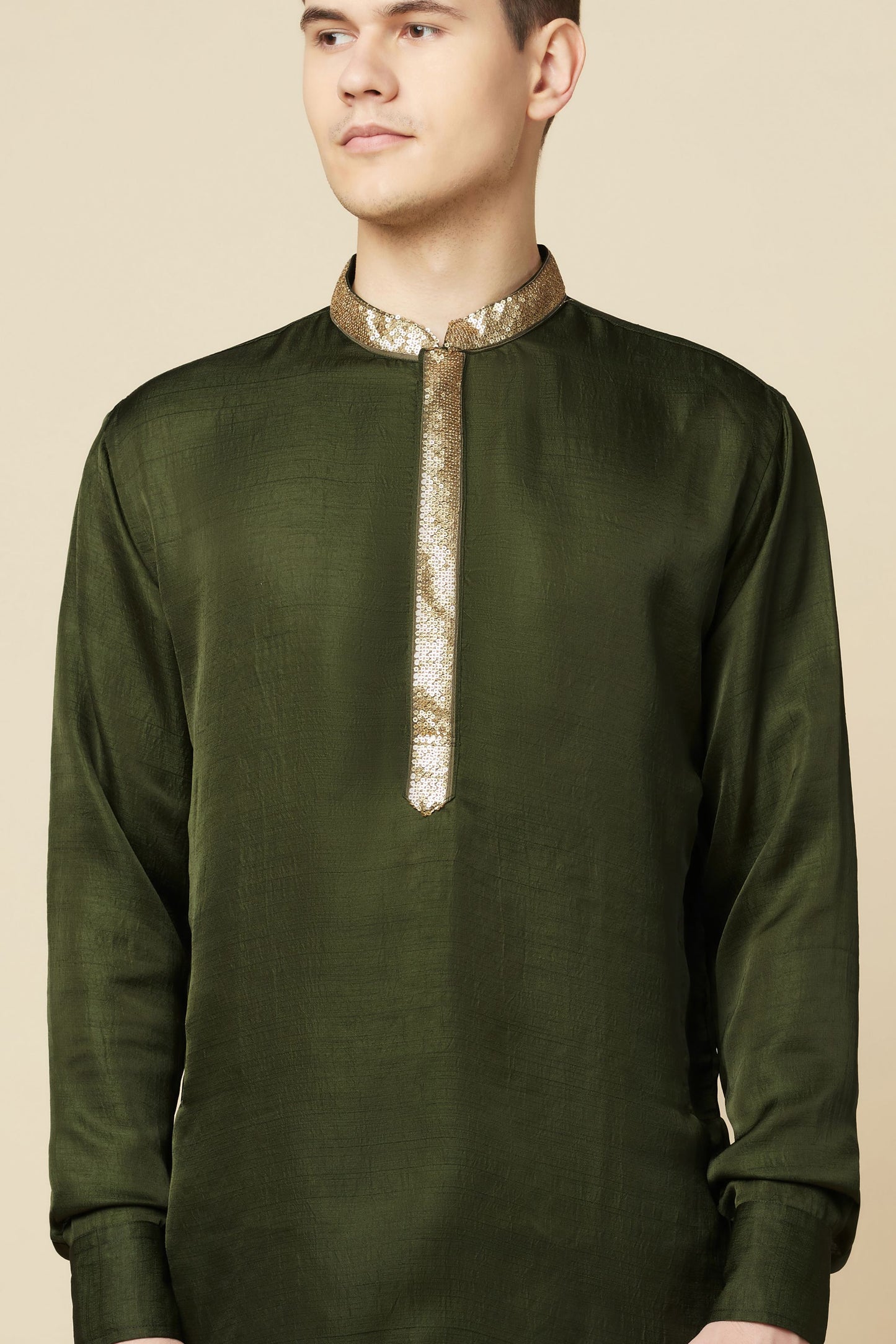 Dark Green Embroidered Kurta - Spring Break