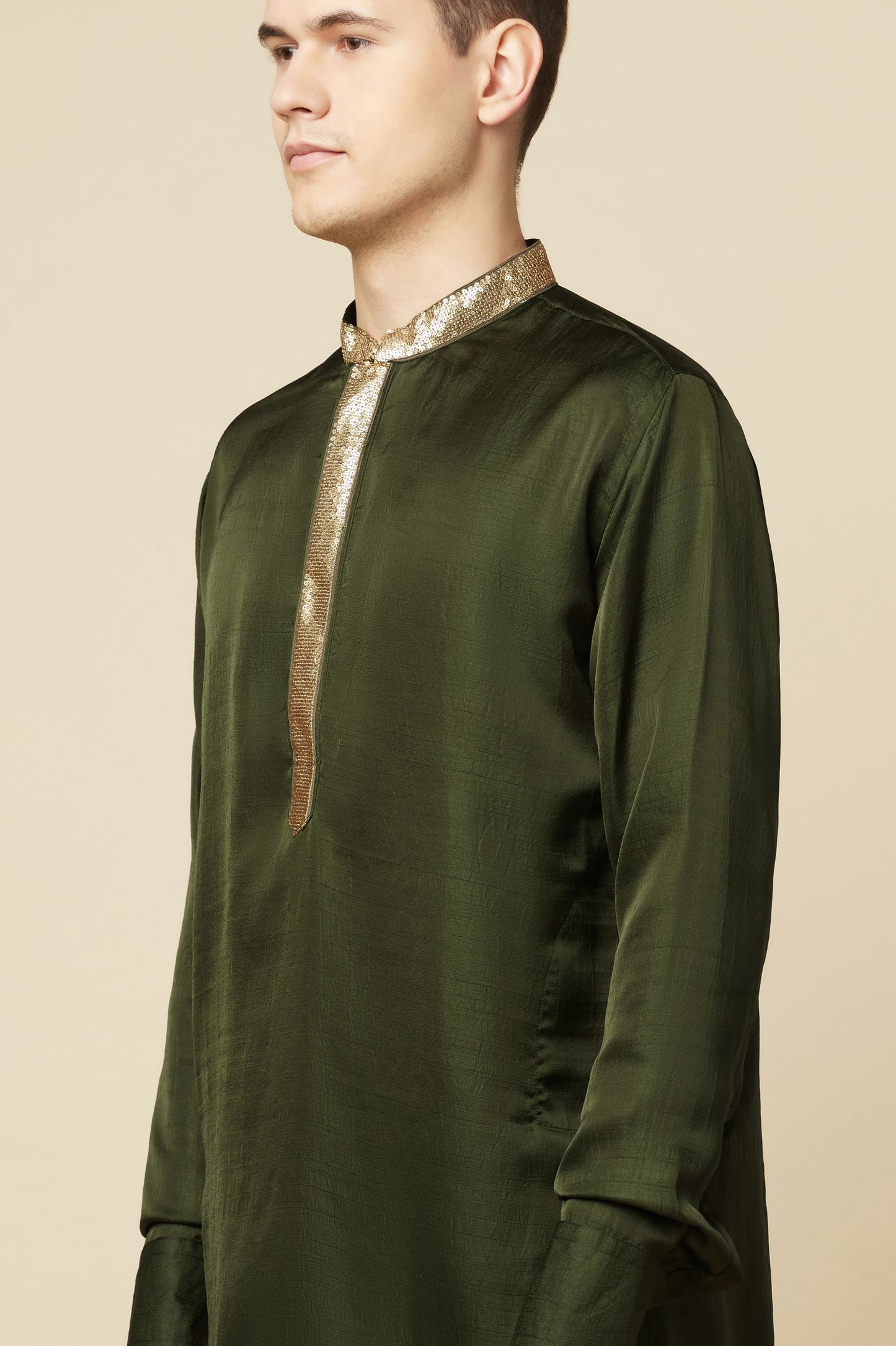 Dark Green Embroidered Kurta - Spring Break