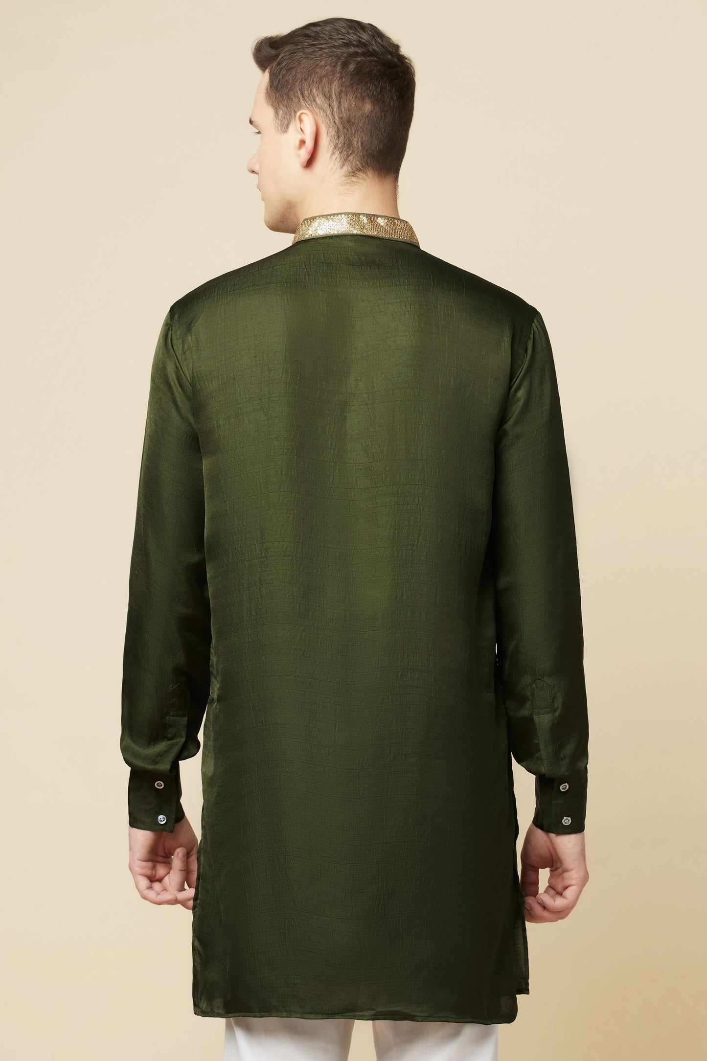 Dark Green Embroidered Kurta - Spring Break