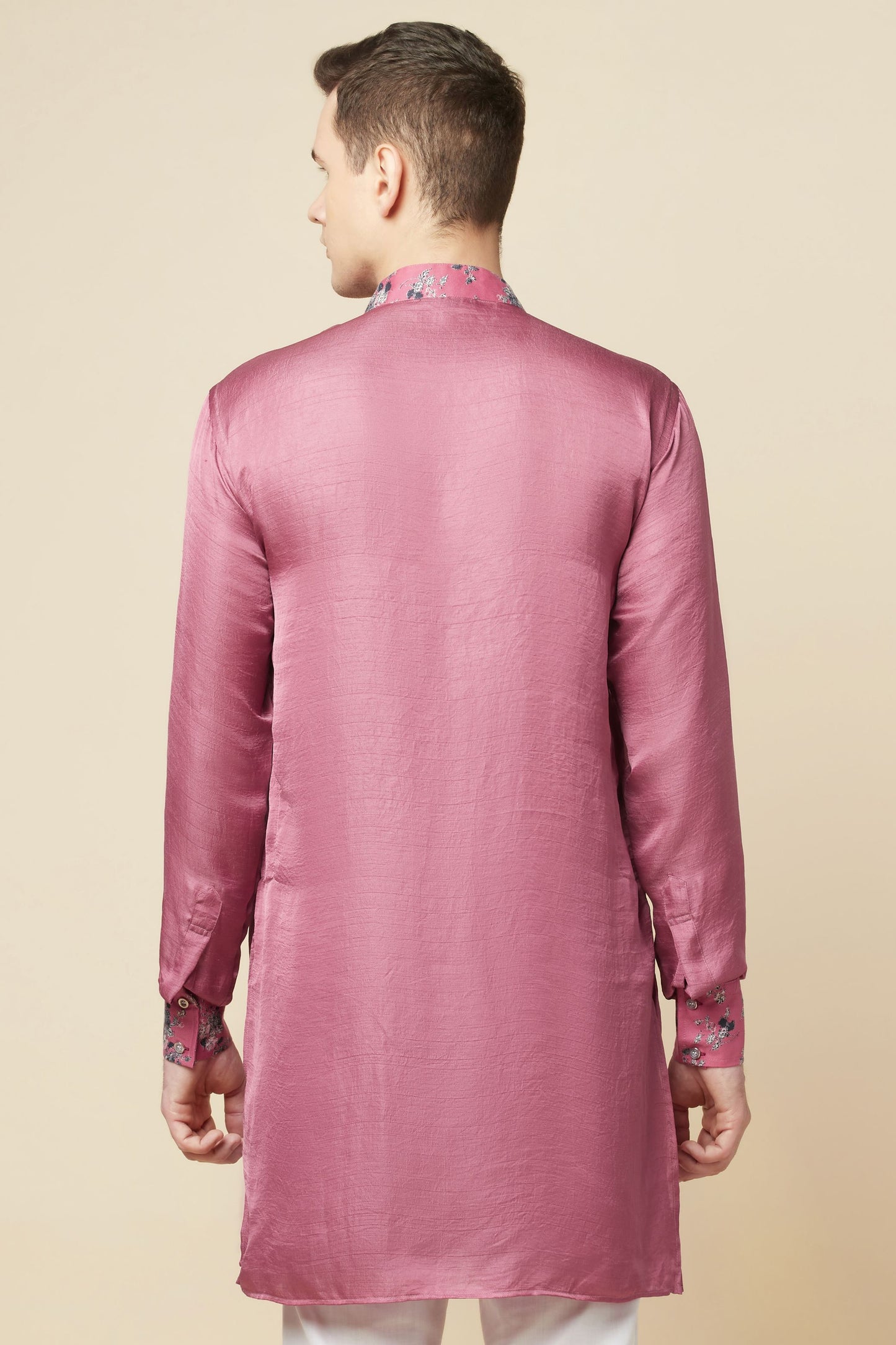 Pink Kurta with Floral Detail - Spring Break