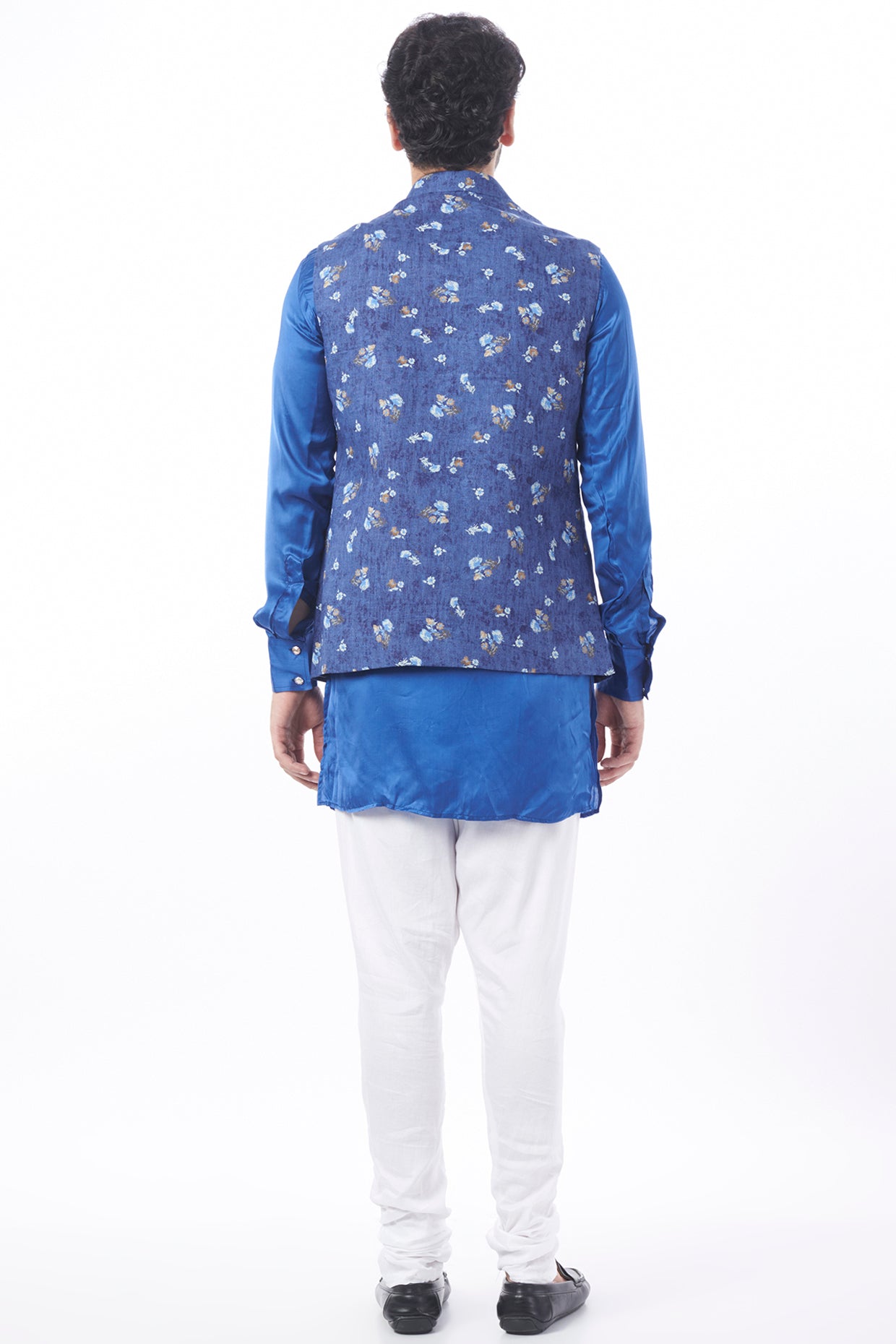 Floral Print Bundi Jacket with Kurta Set - Spring Break