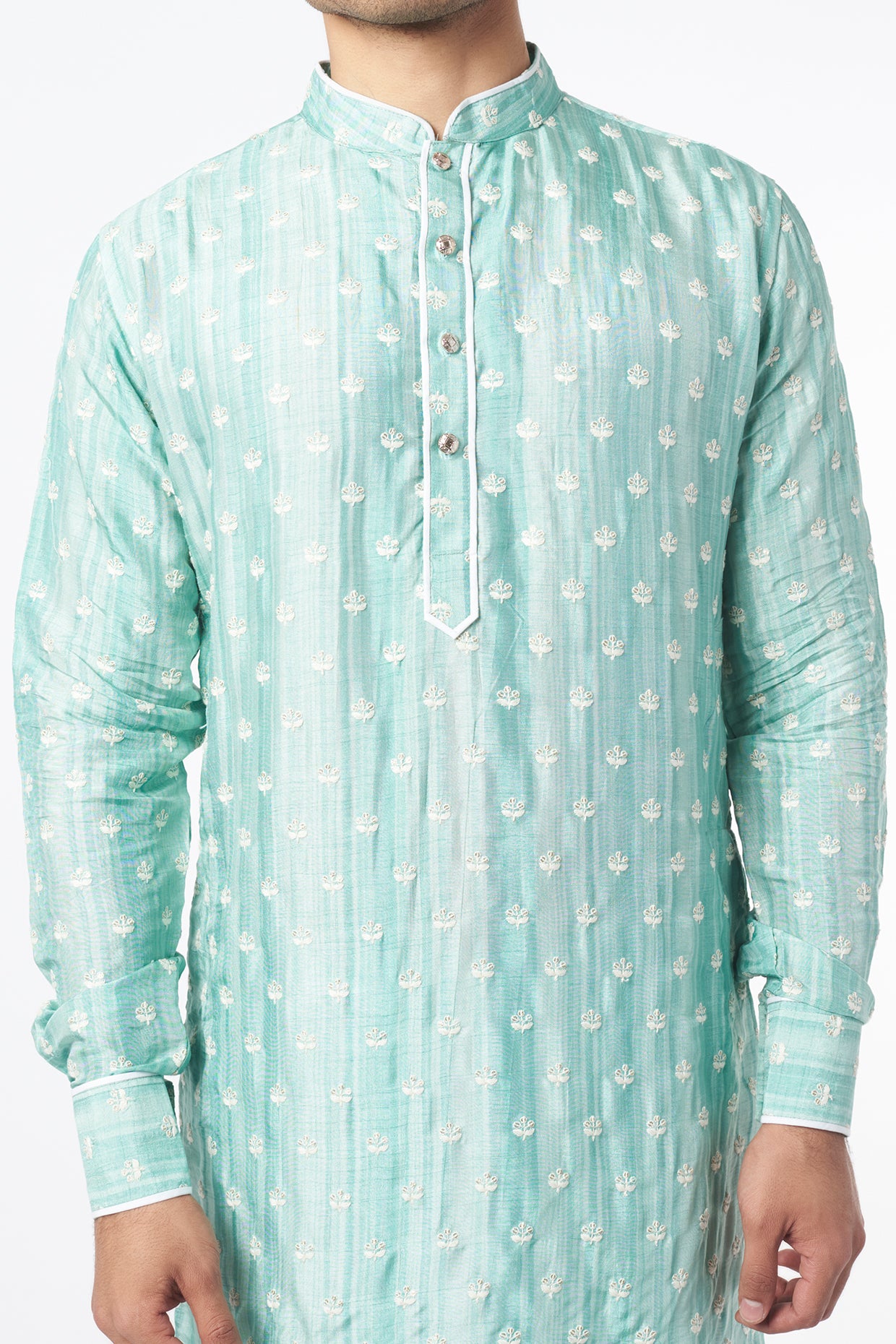 Rose Embroidered Blue Kurta Set - Spring Break