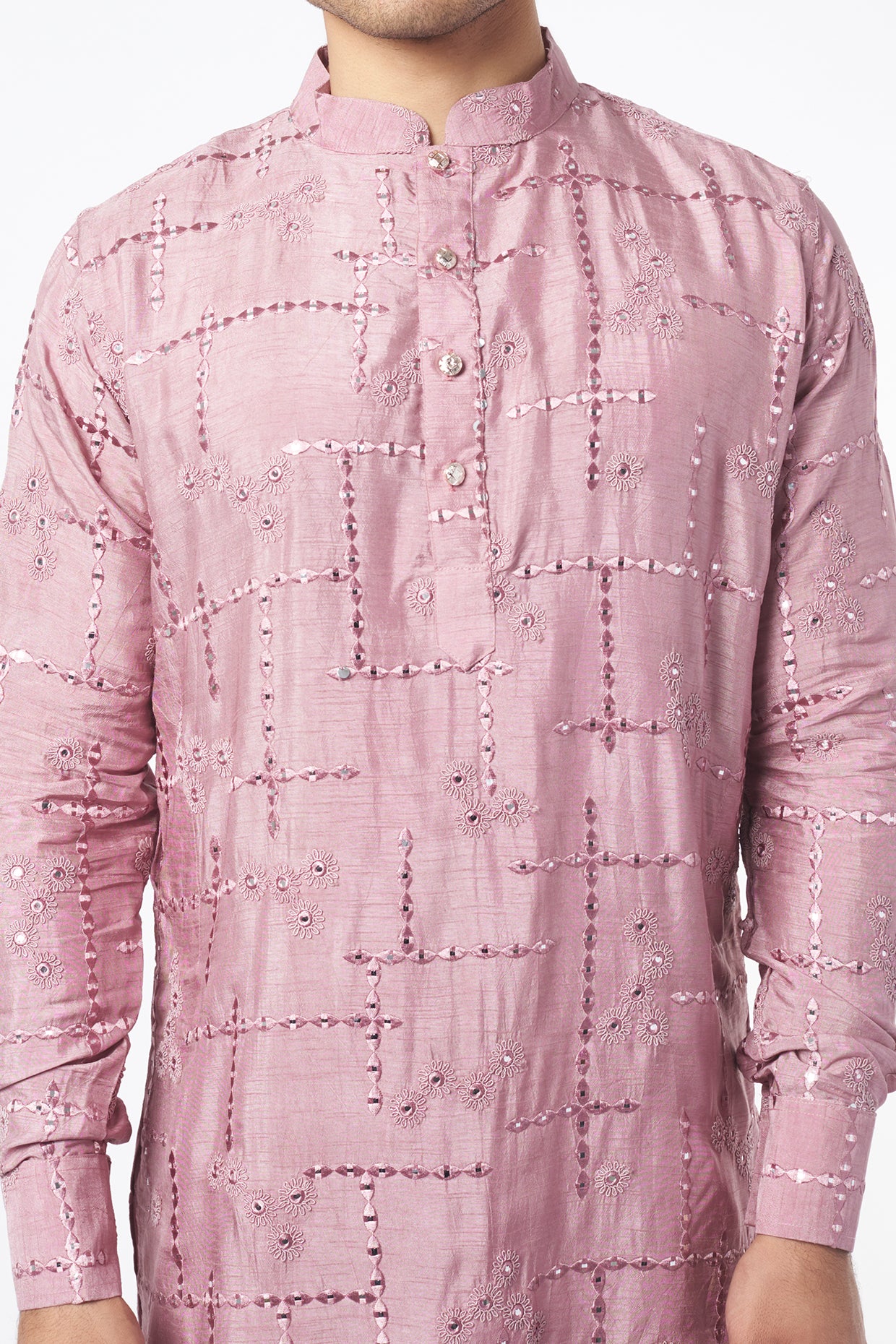 Lilac Mirror Embroidery Kurta Set - Spring Break