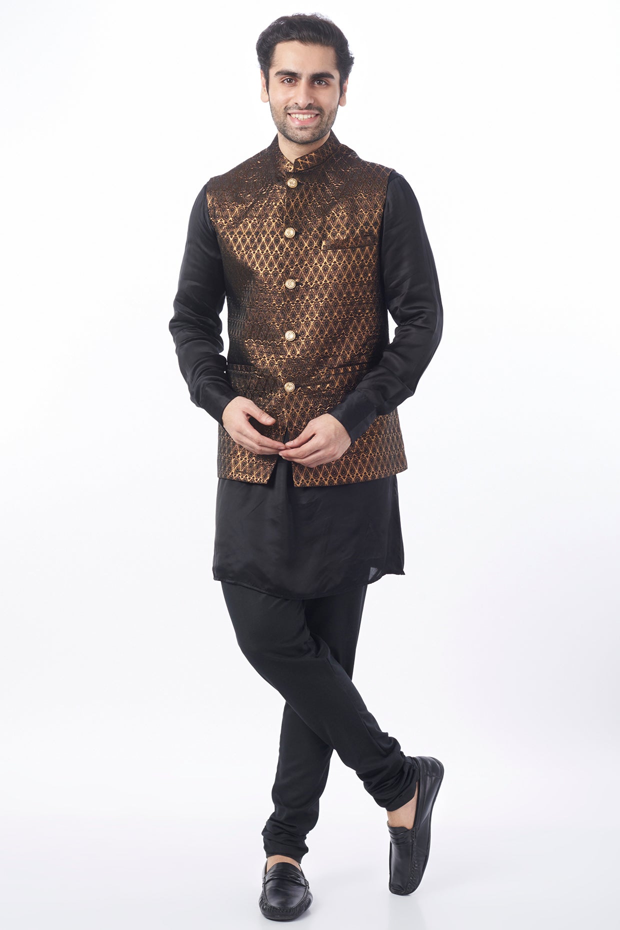 Brocade Bundi Jacket with Kurta Set - Spring Break