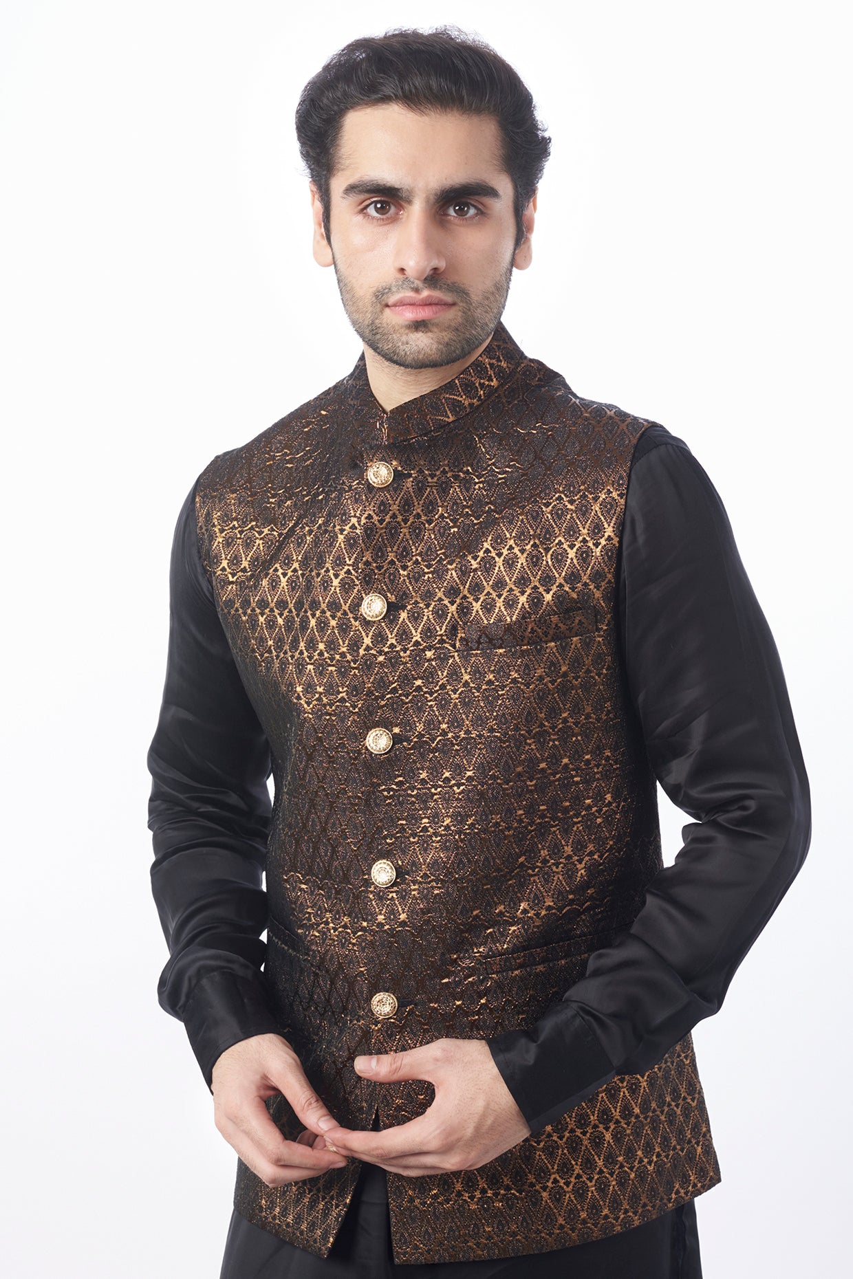 Brocade Bundi Jacket with Kurta Set - Spring Break