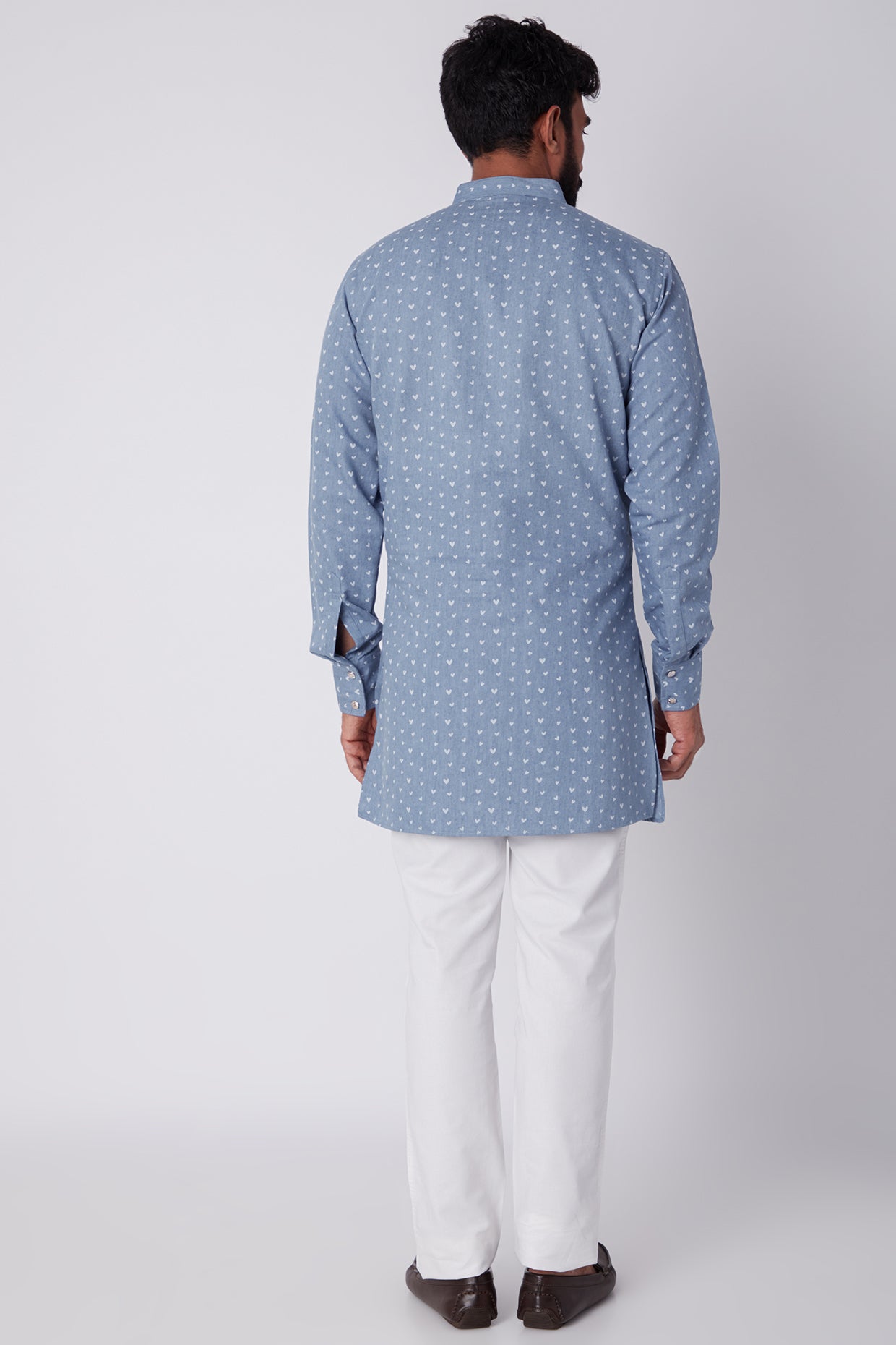 Heart Print Denim Kurta - Spring Break