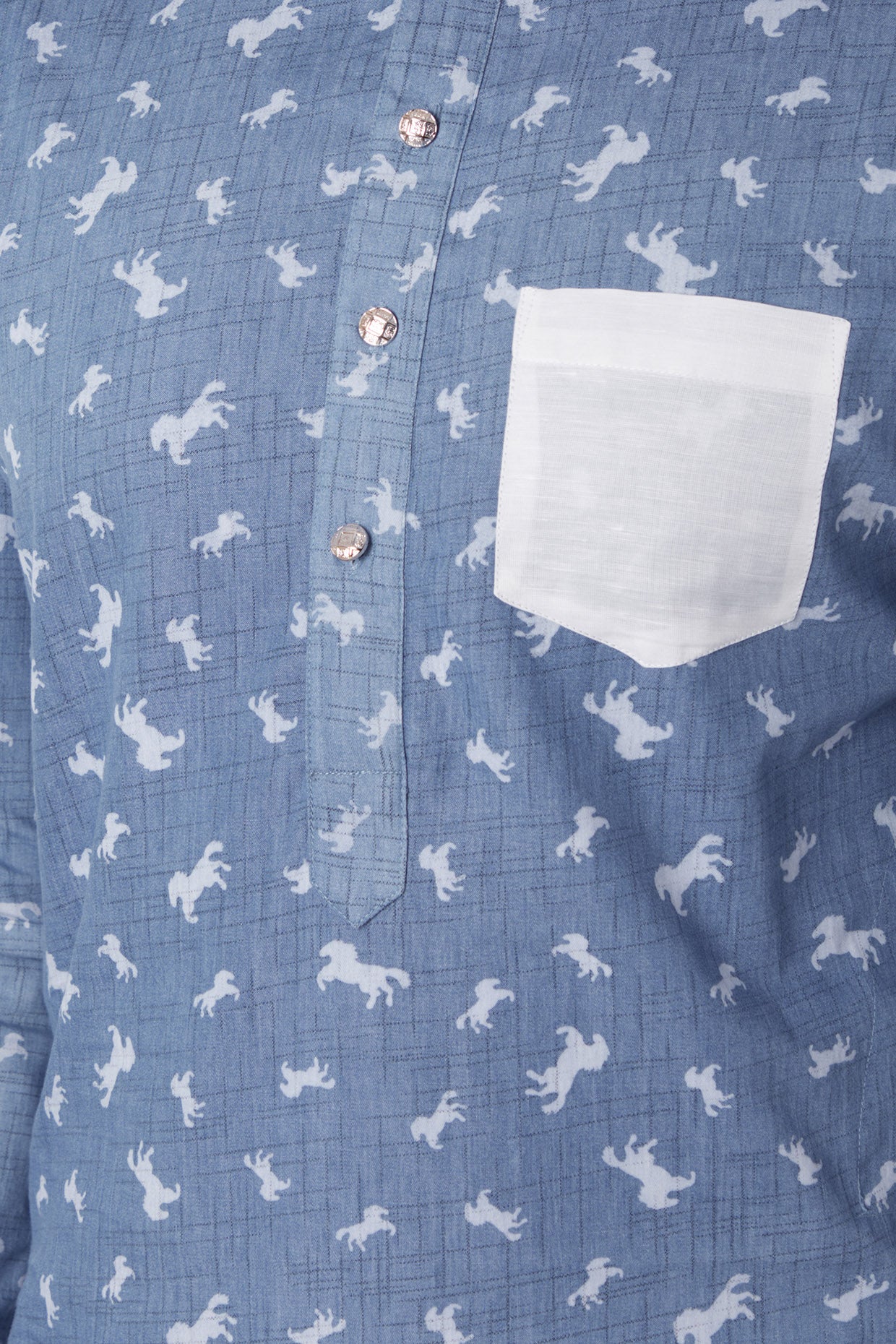 Washed Denim Kurta with Pocket - Spring Break