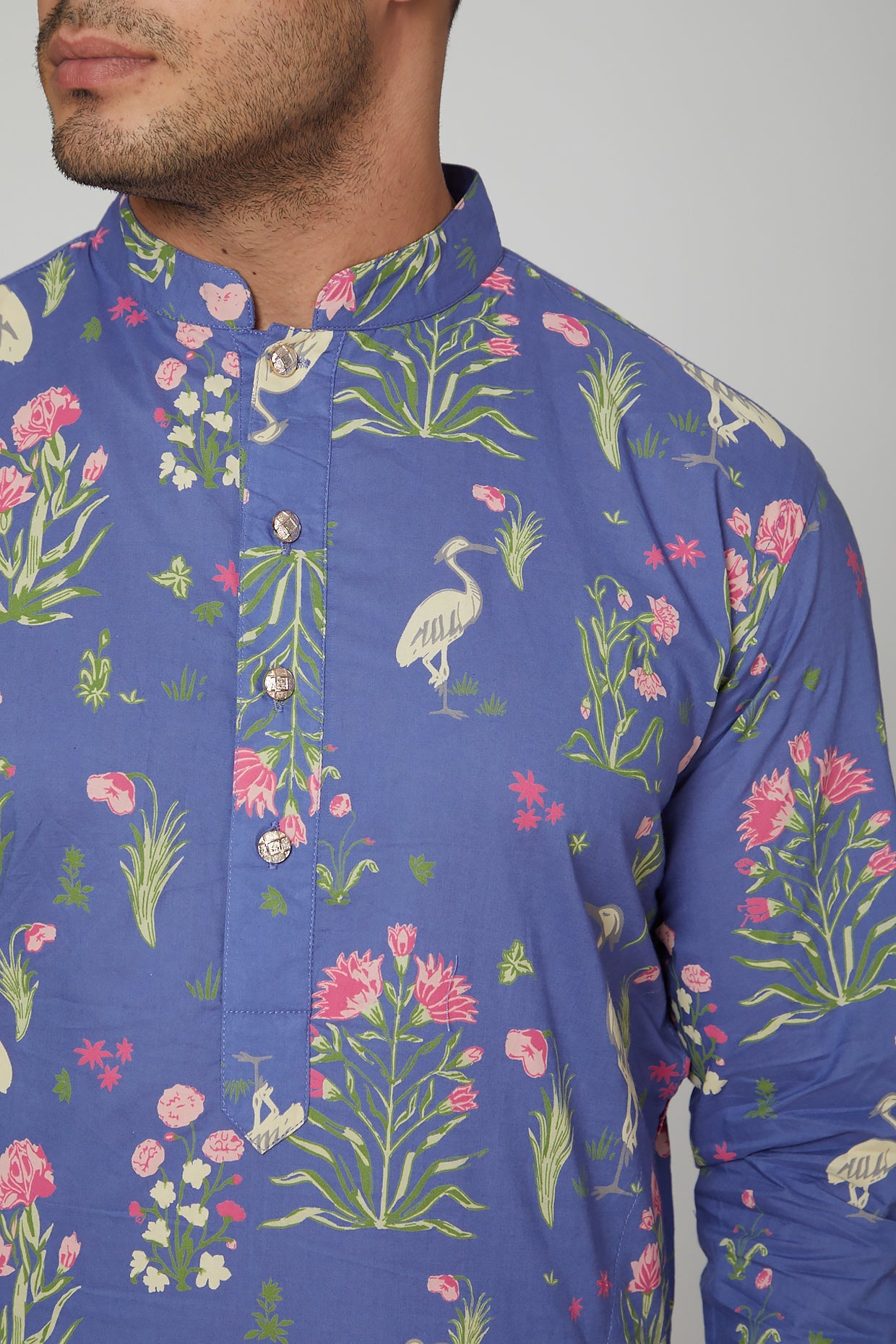 Blue floral Print Kurta - Spring Break