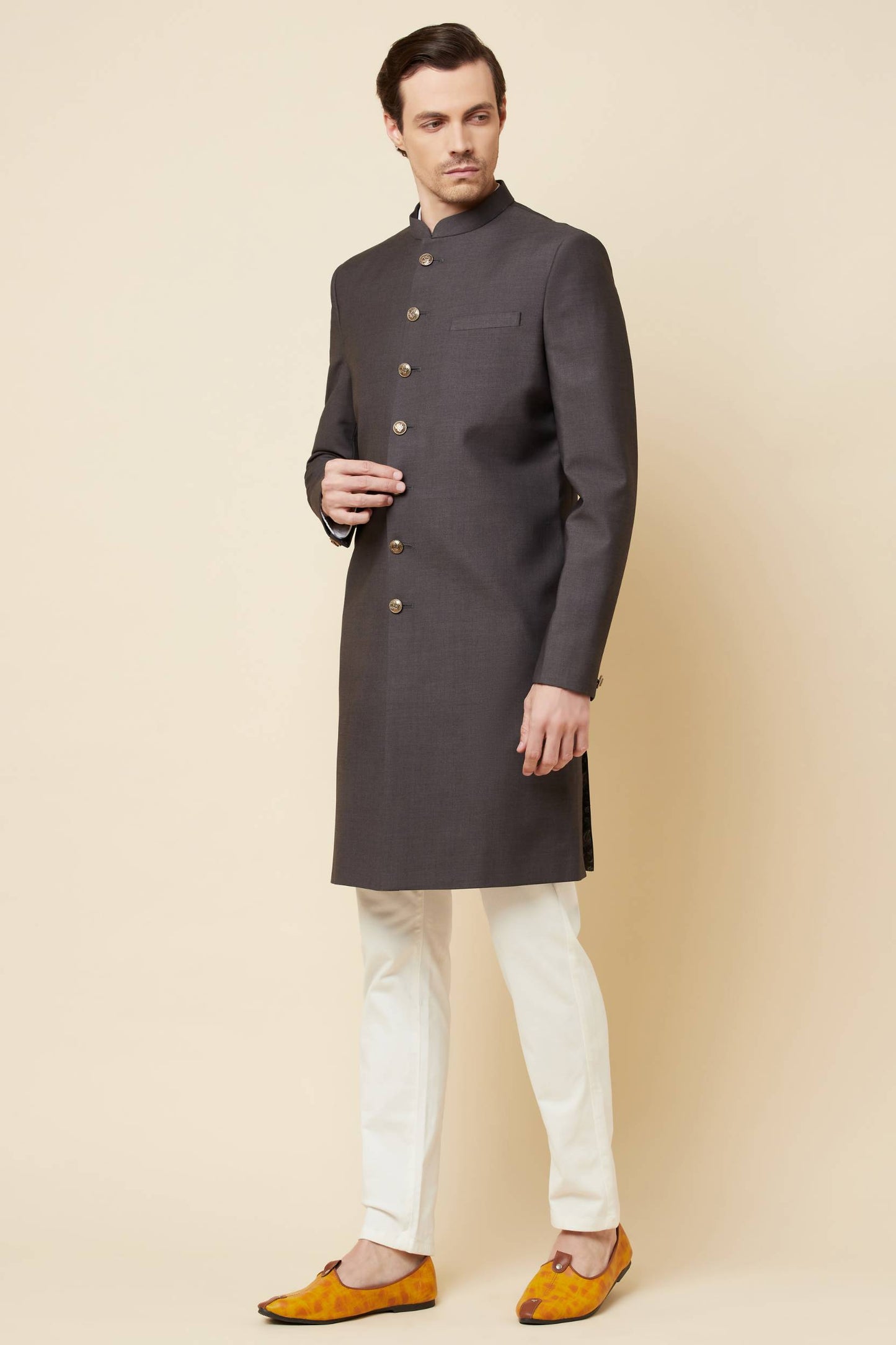 Dark Grey Sherwani Set - Spring Break