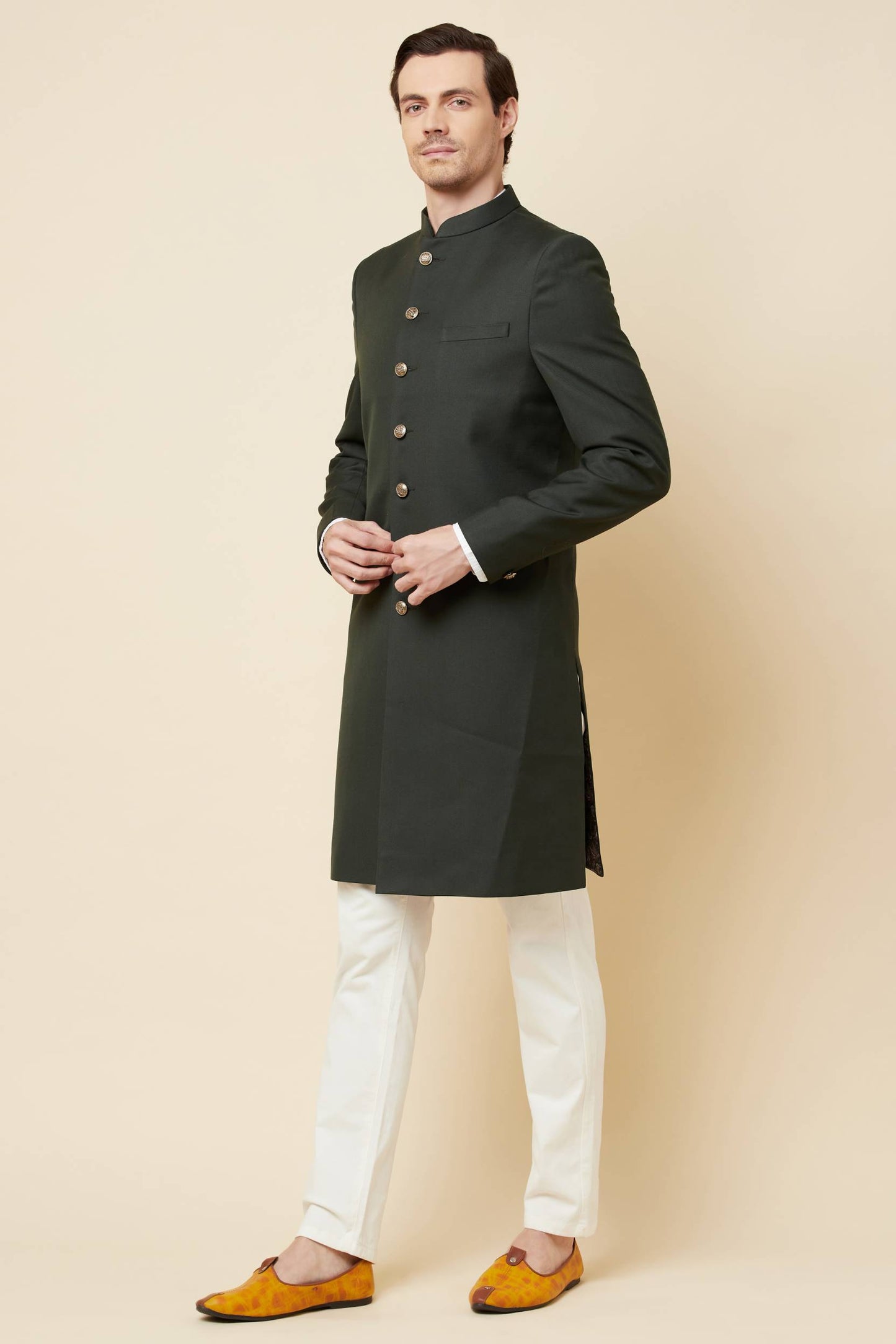 Deep Green Sherwani Set - Spring Break