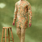 Green Floral Print Jacket Kurta Set