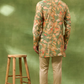Green Floral Print Jacket Kurta Set