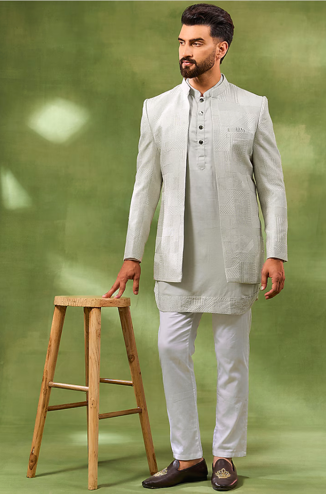 Cream Indo Western Set