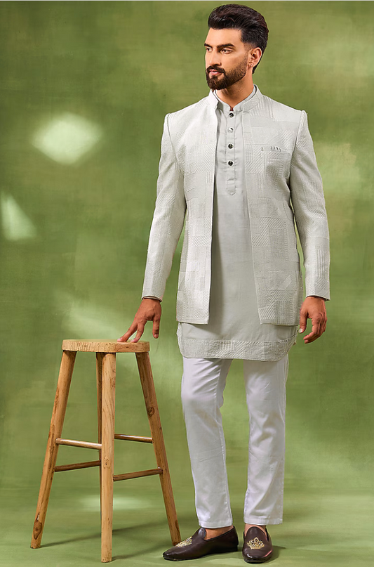 Cream Indo Western Set