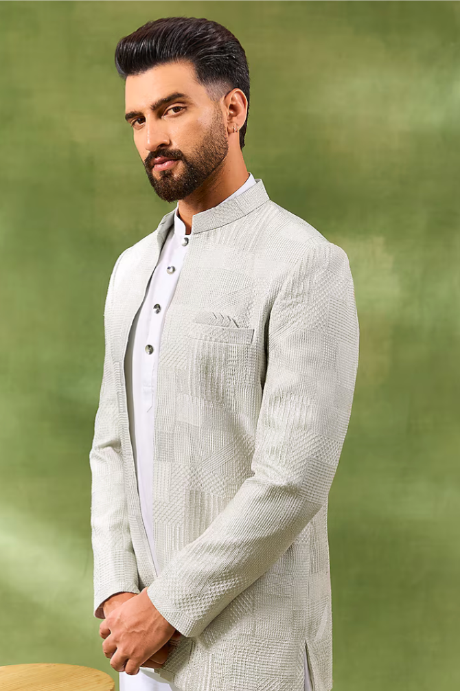 Cream Indo Western Set