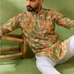 Green Botanical Print Kurta Set
