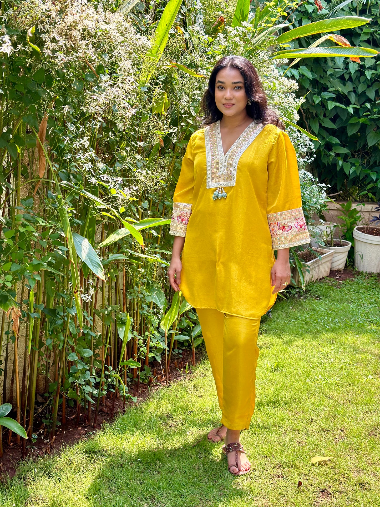 Yellow Embroidered Kurta Set