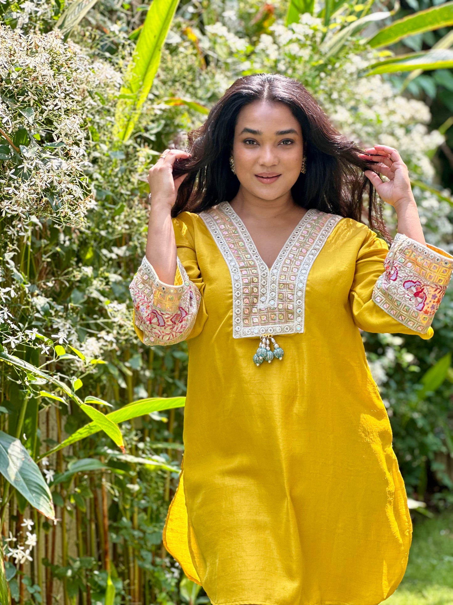 Yellow Embroidered Kurta Set